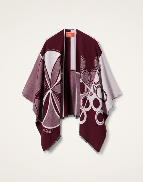 La DoubleJ Poncho La DoubleJ Poncho Eclipse Placée Burgundy SCA0064WOL027ECL05RE02