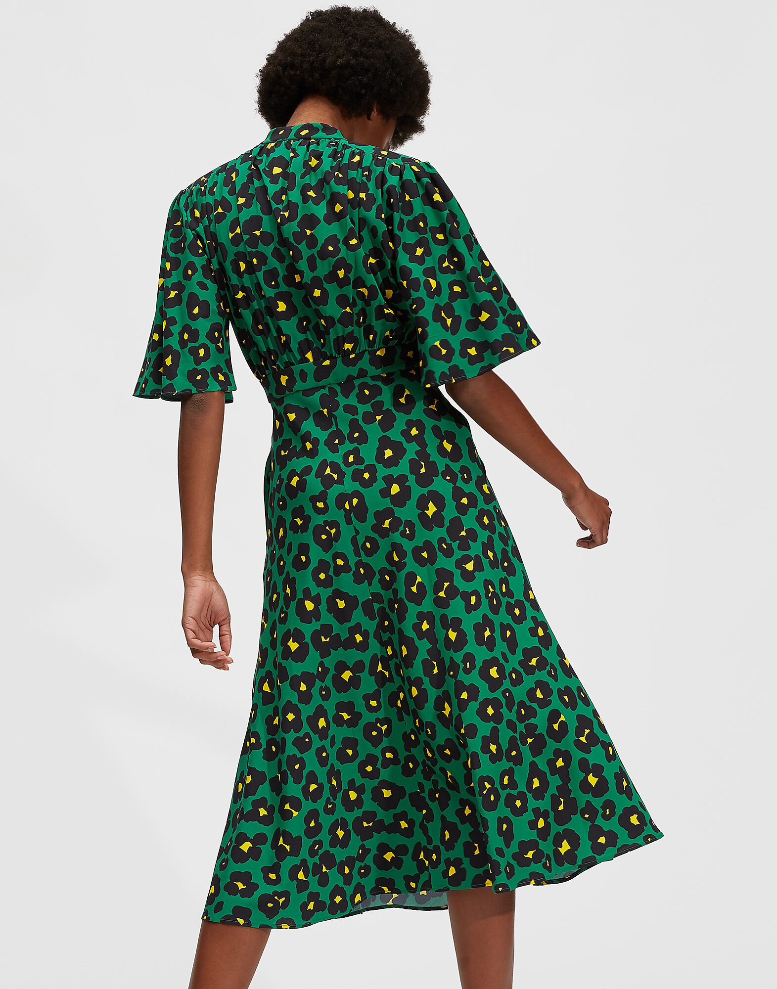 LaDoubleJ Joan Dress Flower Leopard Verde DRE0103VIS001FLL0002