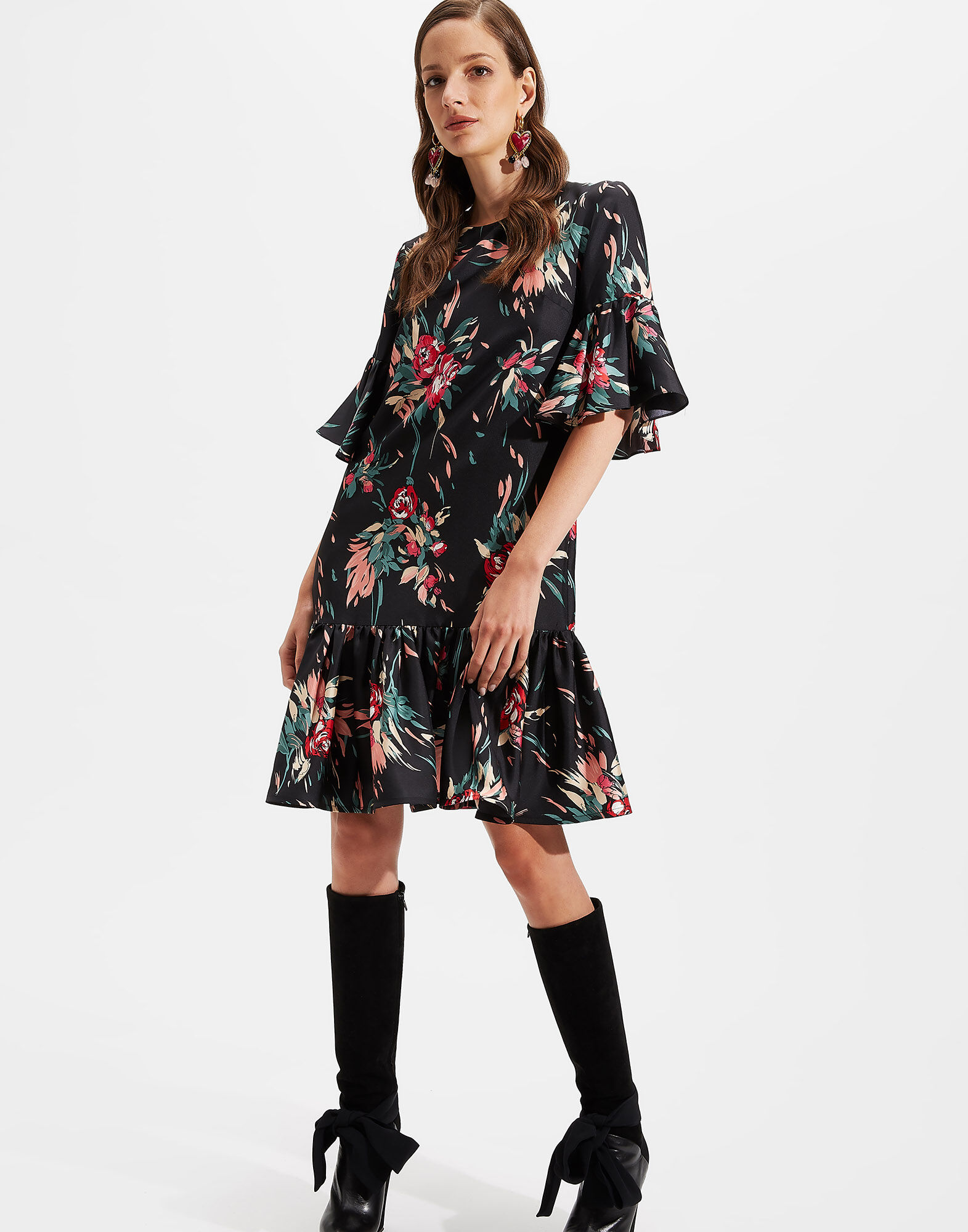 LaDoubleJ Short Curly Swing Dress Breezy Nero DRE0200SIL001BRZ0002