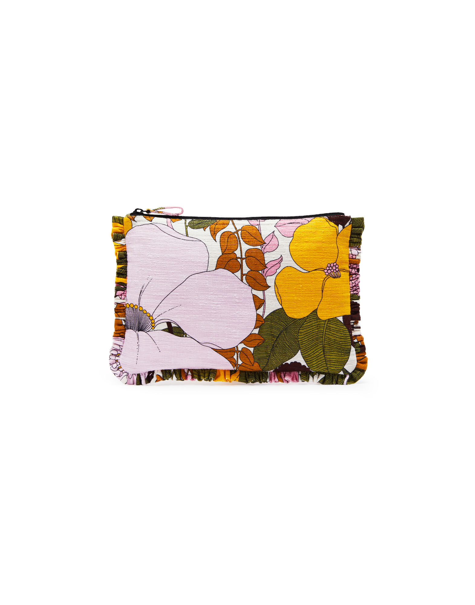 La DoubleJ Hand Pochette Big Flower Rose BAG0002COT005BFL03PI01