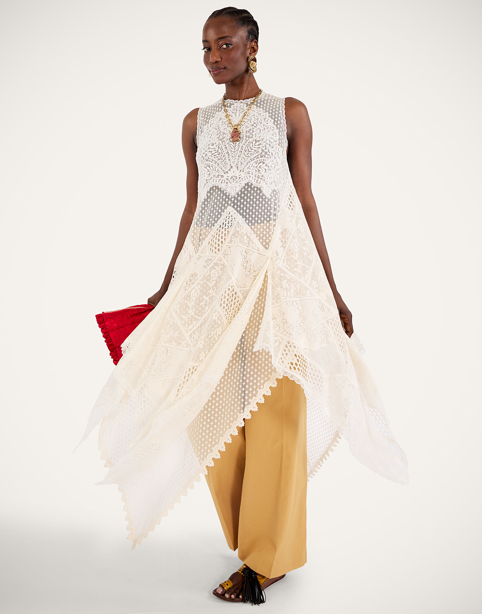 La DoubleJ Aura Dress Solid Ecru DRE1031LAC009SOLIDBR05