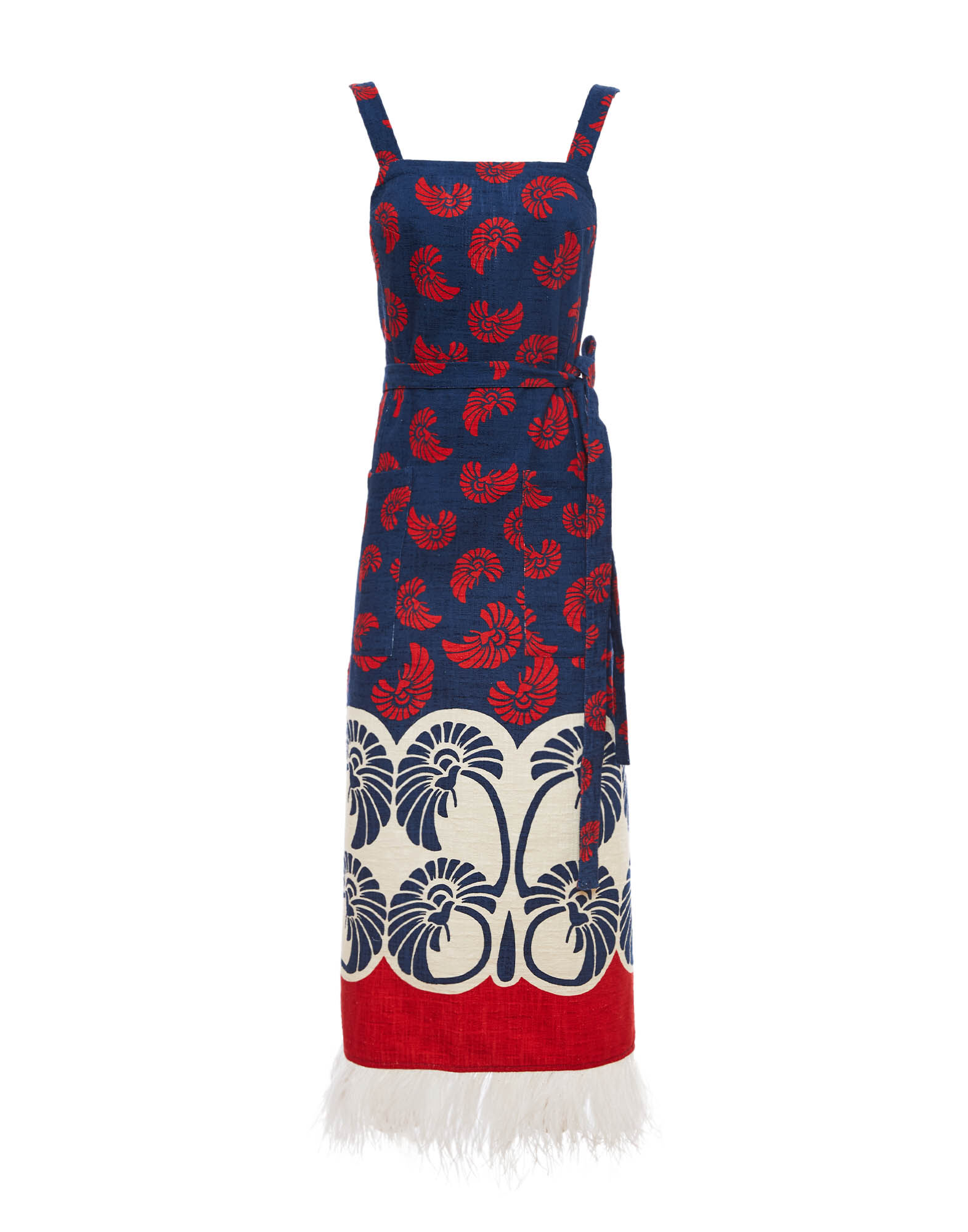 La DoubleJ Apron Dress Palmetto Plac&eacute;e DRE0572COT005PIG01BU06