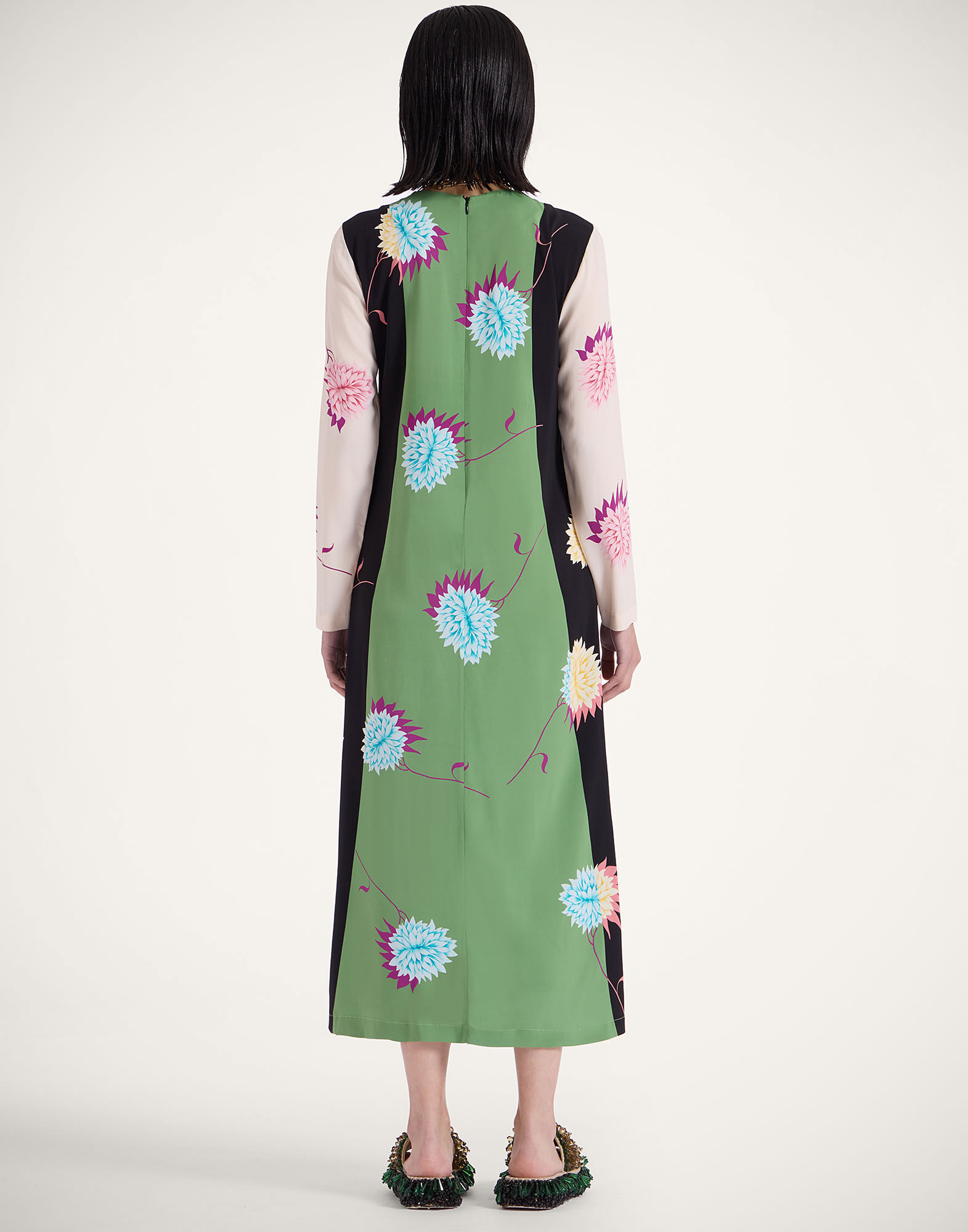 La DoubleJ Long Sleeve Swing Dress Derby Plac&eacute;e Multicolor DRE0231VIS001DER03MU01