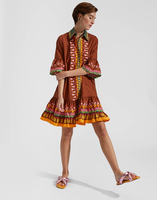 La DoubleJ Choux Dress La DoubleJ Choux Dress Sunset Verde Placée DRE0205COT015SUS0004