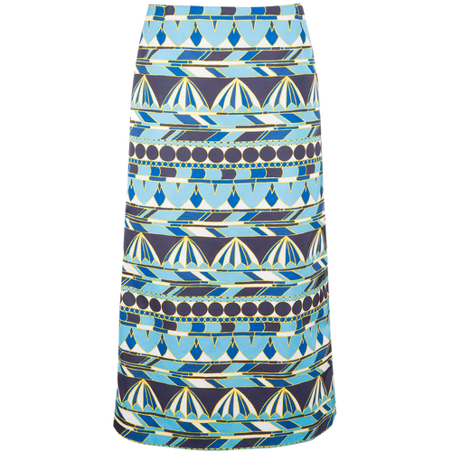 LaDoubleJ Pencil Skirt Umbrellas Blu SKI0011RAD001OMB0003