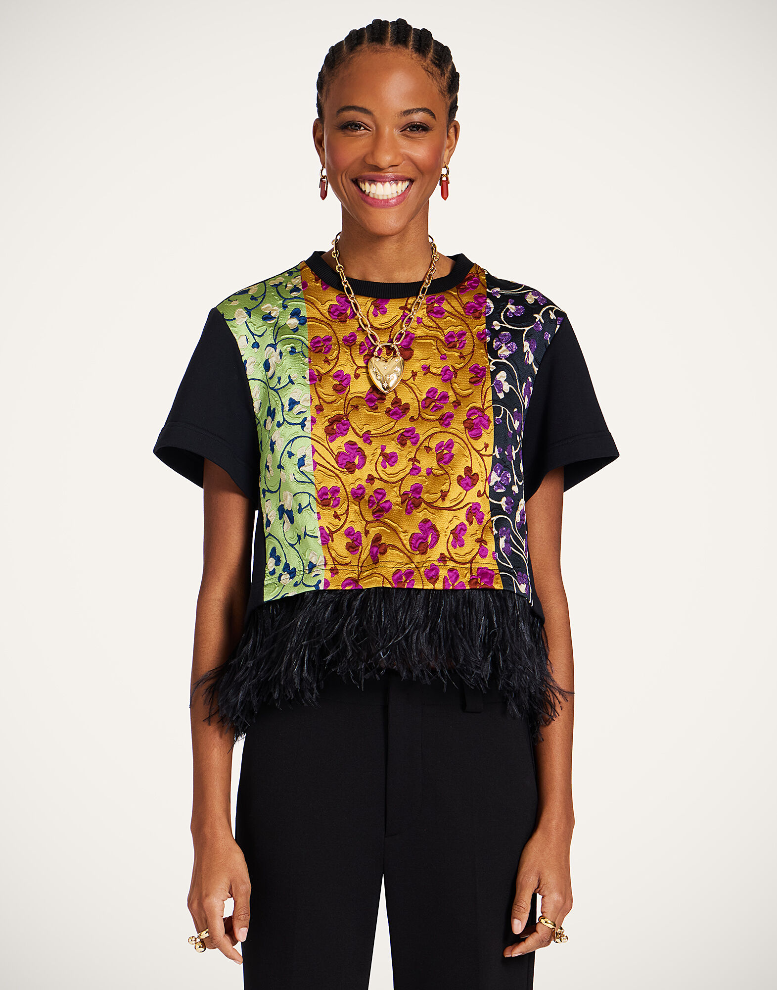 La DoubleJ La Scala Tee Honeysuckle Tricolor Yellow TSH0041JCQ129HNY03YE02