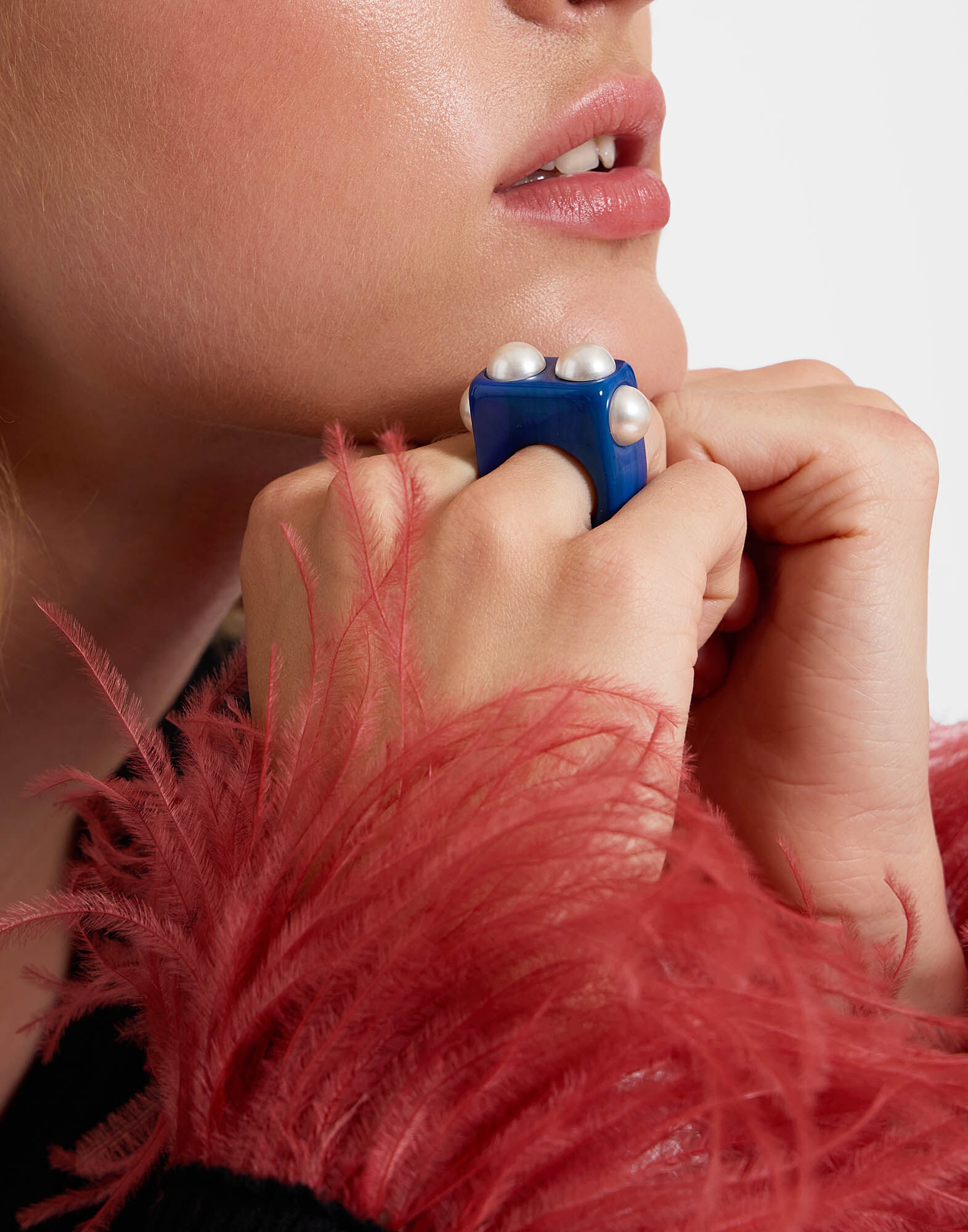 La DoubleJ Nefertiti Ring Solid Royal Blue RIN0007POL007SOLIDBU09