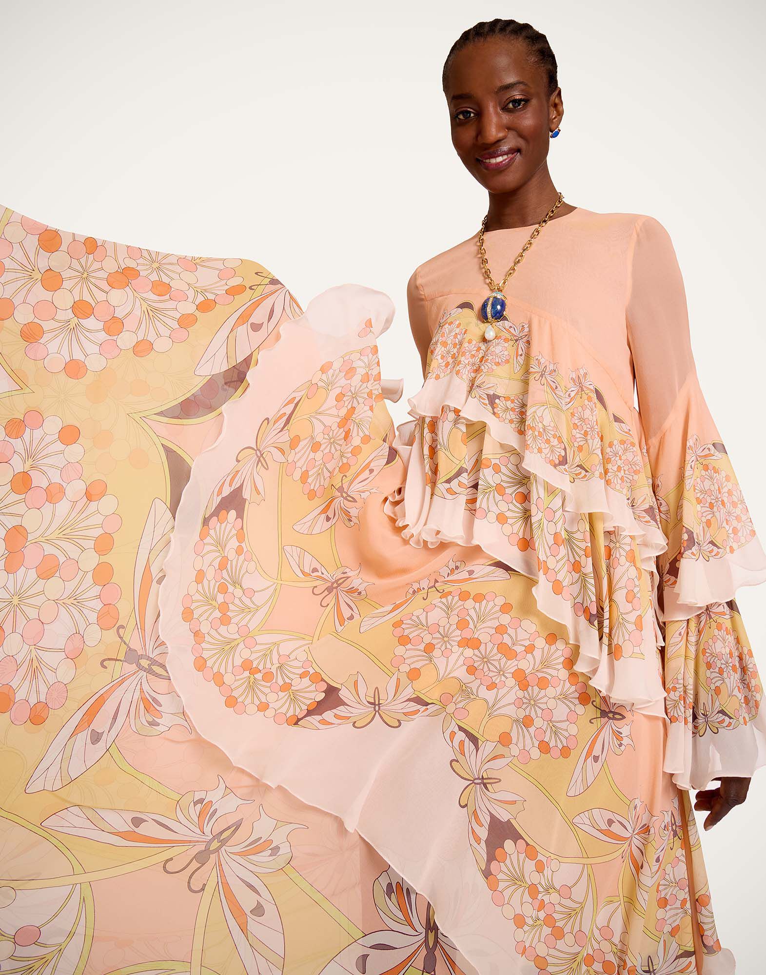 La DoubleJ Naiad Dress Florette Plac&eacute;e Pale Pink DRE0858SIL014FLO08PI02