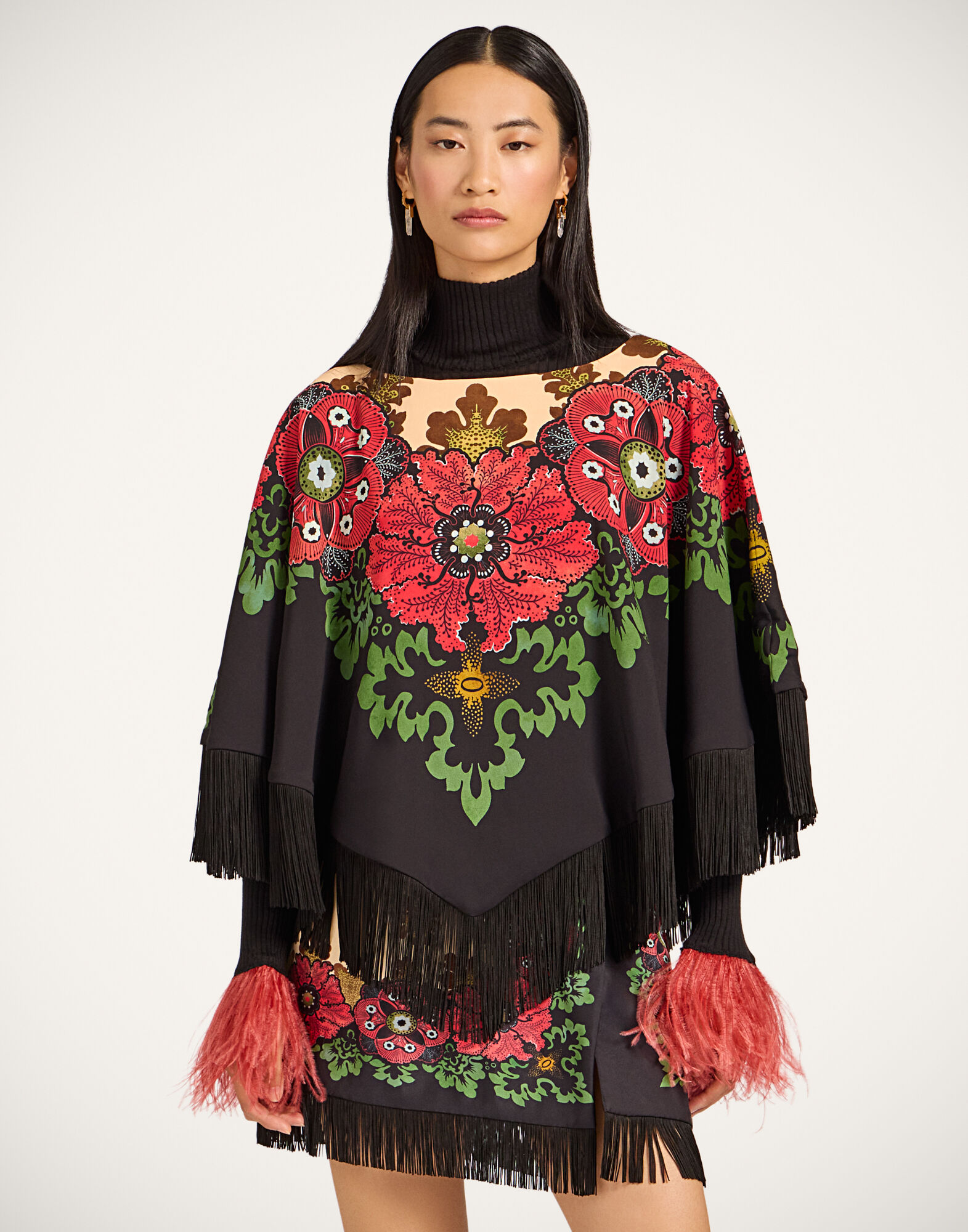 La DoubleJ Reversible Mini Poncho Bounty Plac&eacute;e Red SCA0077VIS011BOU01RE01