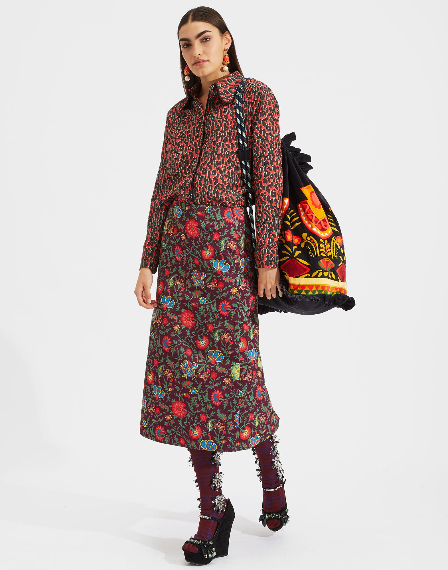 LaDoubleJ Rodeo Shirt Leopard Rosso SHI0025SPO001LEO0002