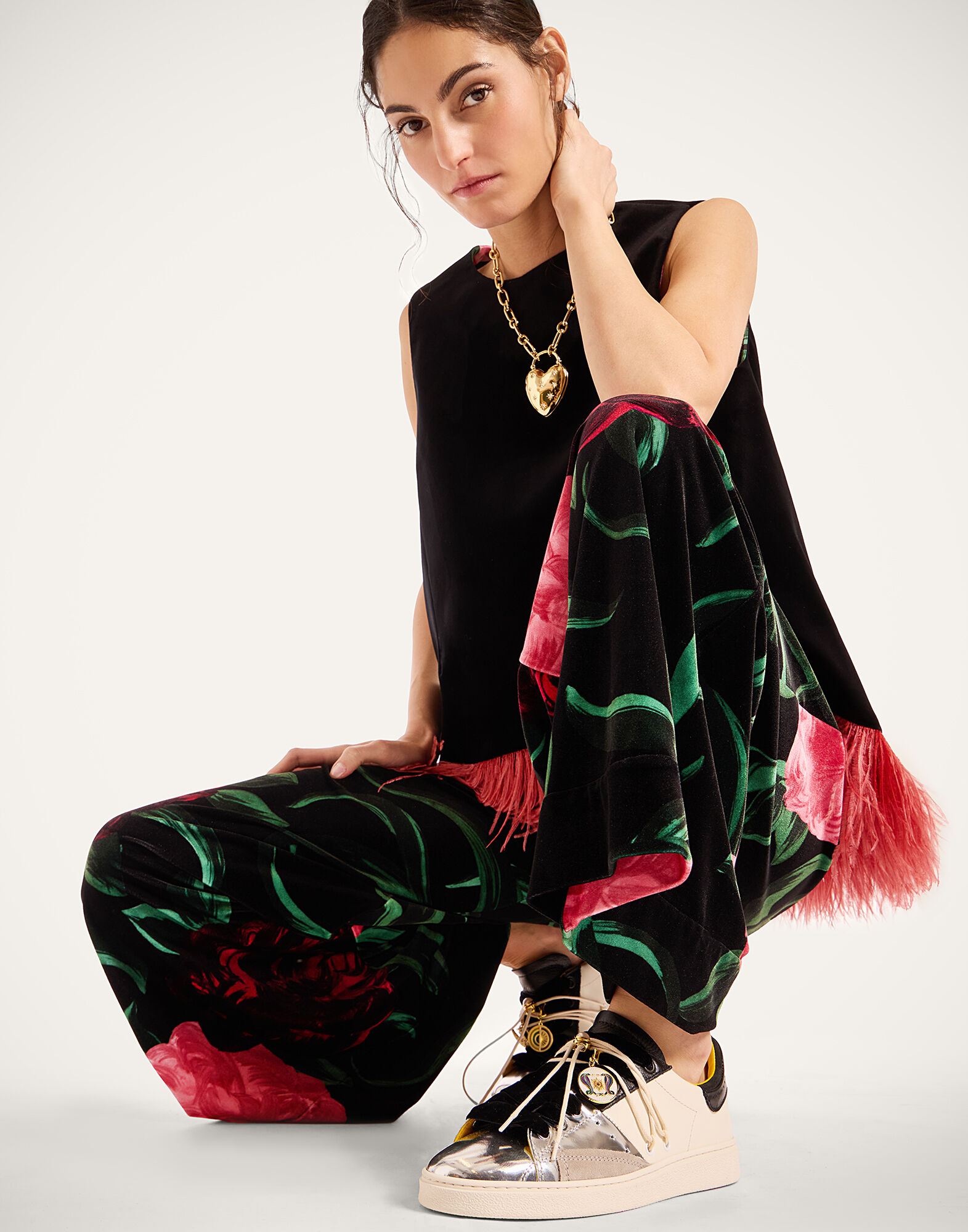 La DoubleJ All Time Low Top Color Block Black & White SHO0112LEA017CLB25BL03