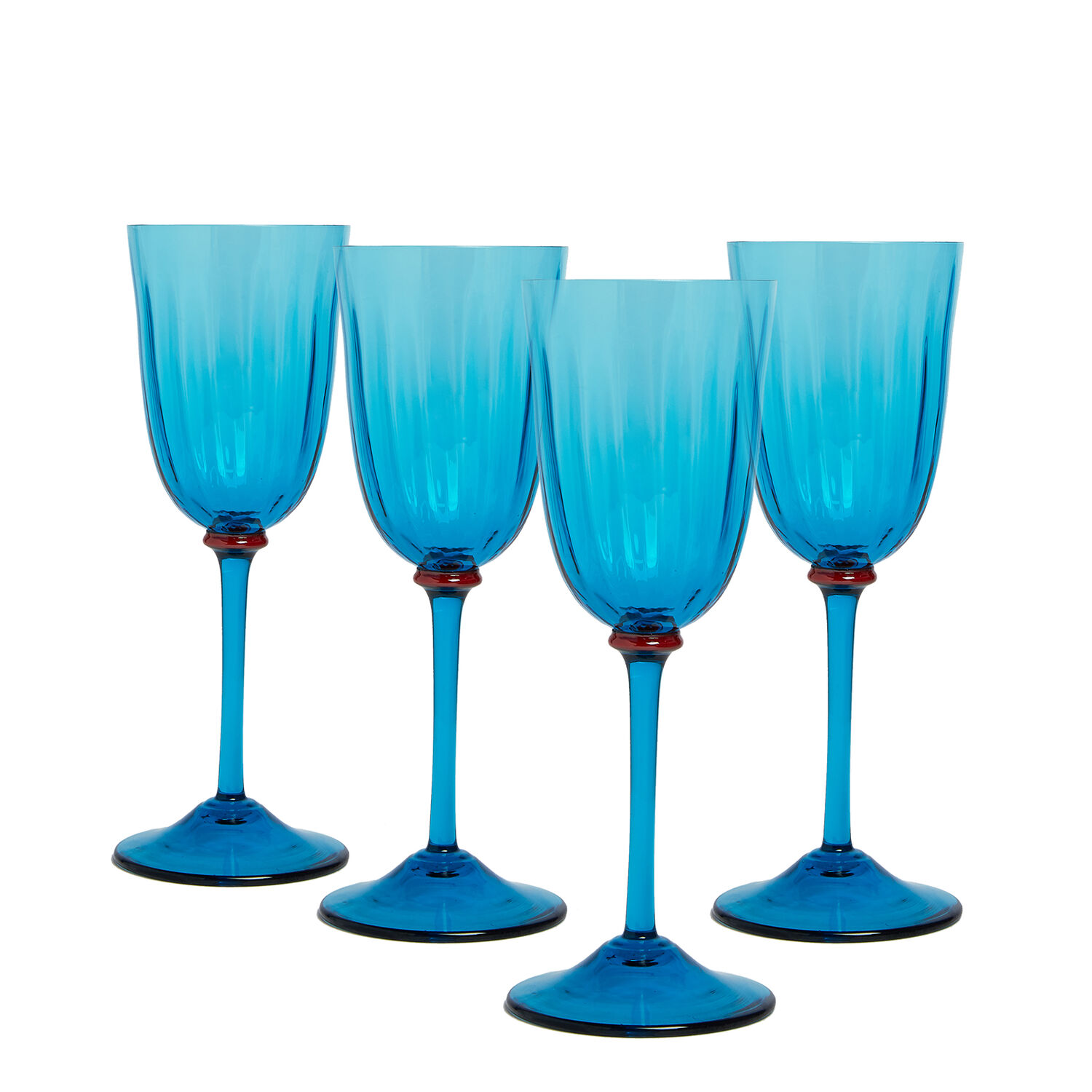 La Doublej Set Of 4 Wine Glasses In Azzuro