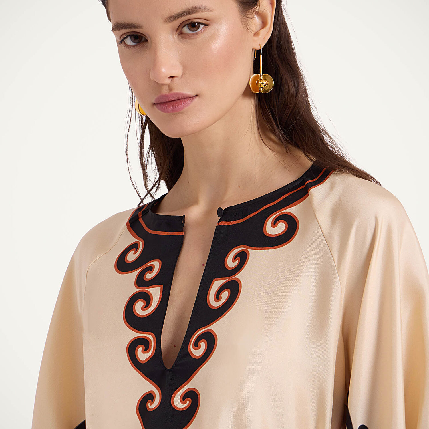 La Doublej Malibu Dress In Pacific Placée Dark Orange