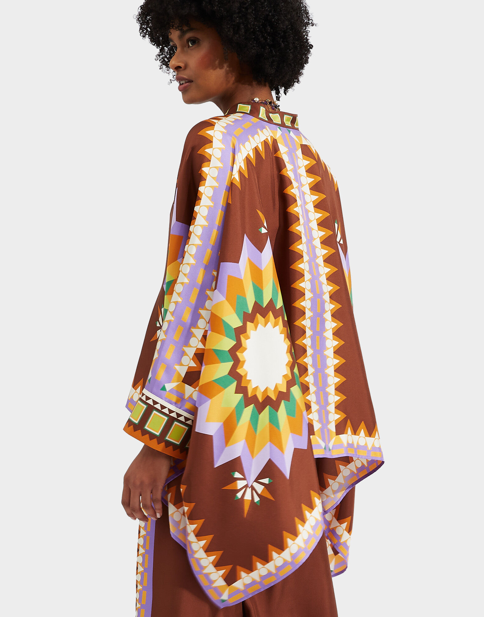 La DoubleJ Foulard Shirt Sunset Moro Plac&eacute;e SHI0059SIL006SUS0002