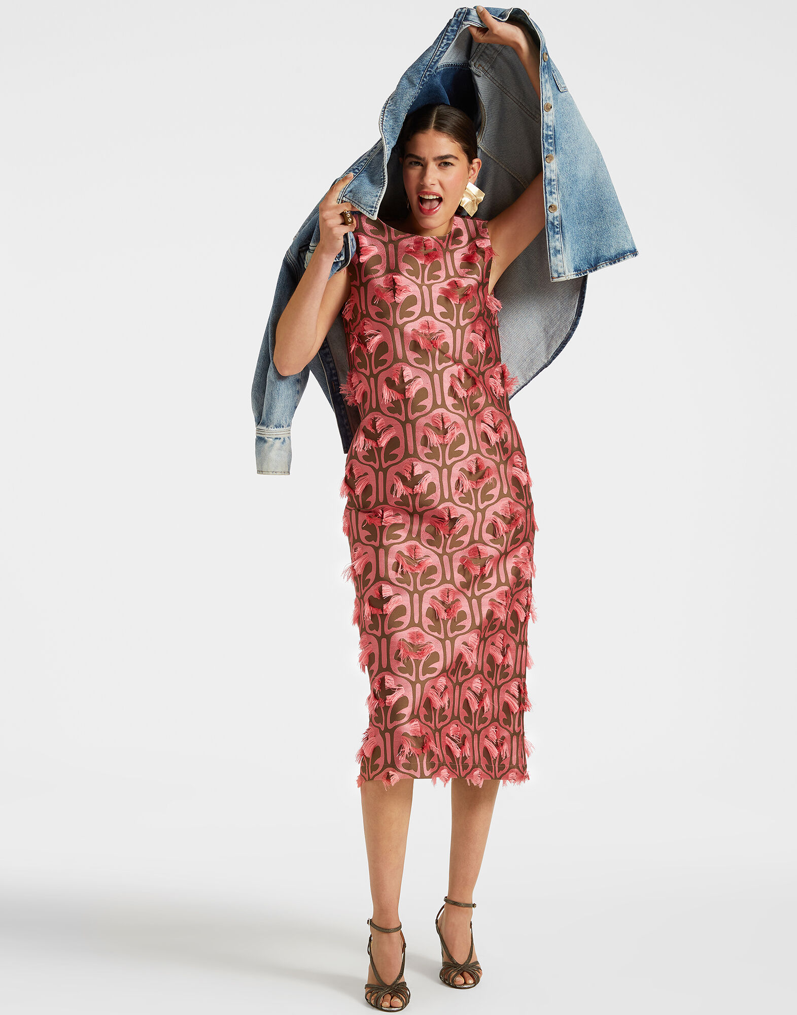 La DoubleJ Column Dress Grove Kaki/Pink DRE0389JCQ043GRV03PI01