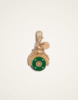 La DoubleJ Medallion Charm La DoubleJ Medallion Charm 24k Gold Plate & Green Enamel CHM0009BRA003SOLIDGR02