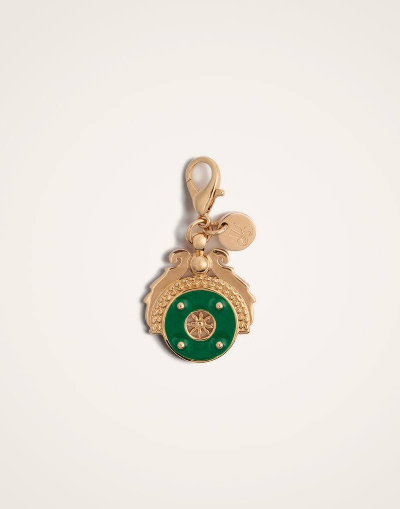 La DoubleJ Medallion Charm La DoubleJ Medallion Charm 24k Gold Plate & Green Enamel CHM0009BRA003SOLIDGR02