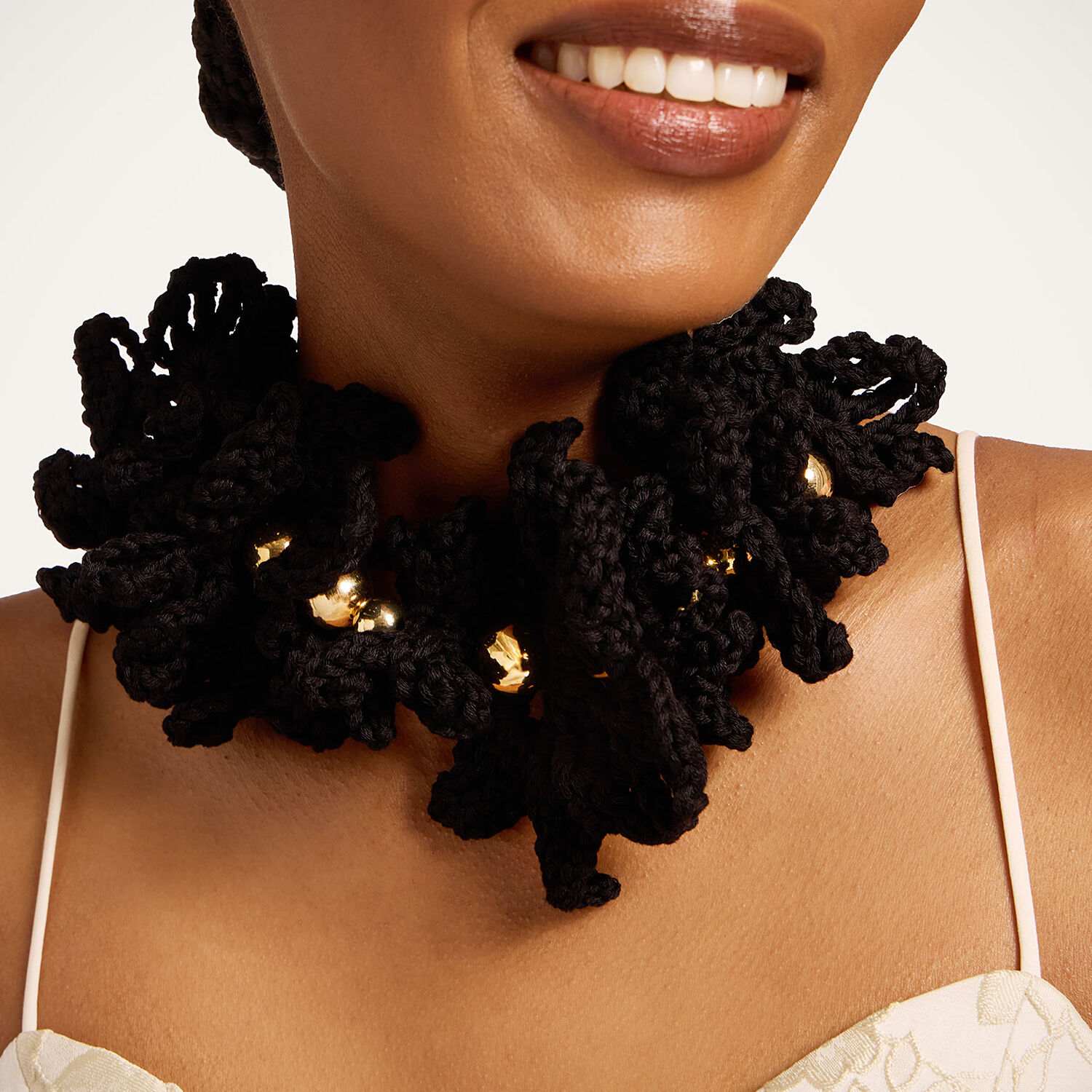  La Doublej Necklaces Women - Bonanza Choker Black Cotton Crochet One Size 80% Cotton 18% Pmma 2% Brass 