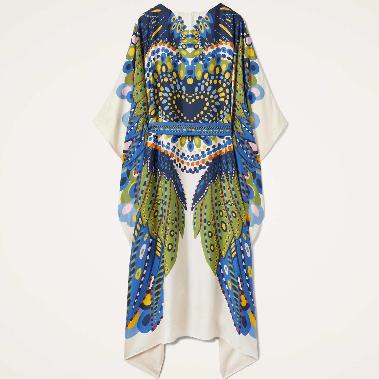 La Doublej Multicolor Kaftan With Belted Waist And All-over Graphic Print In Chakra Placée Multicolor