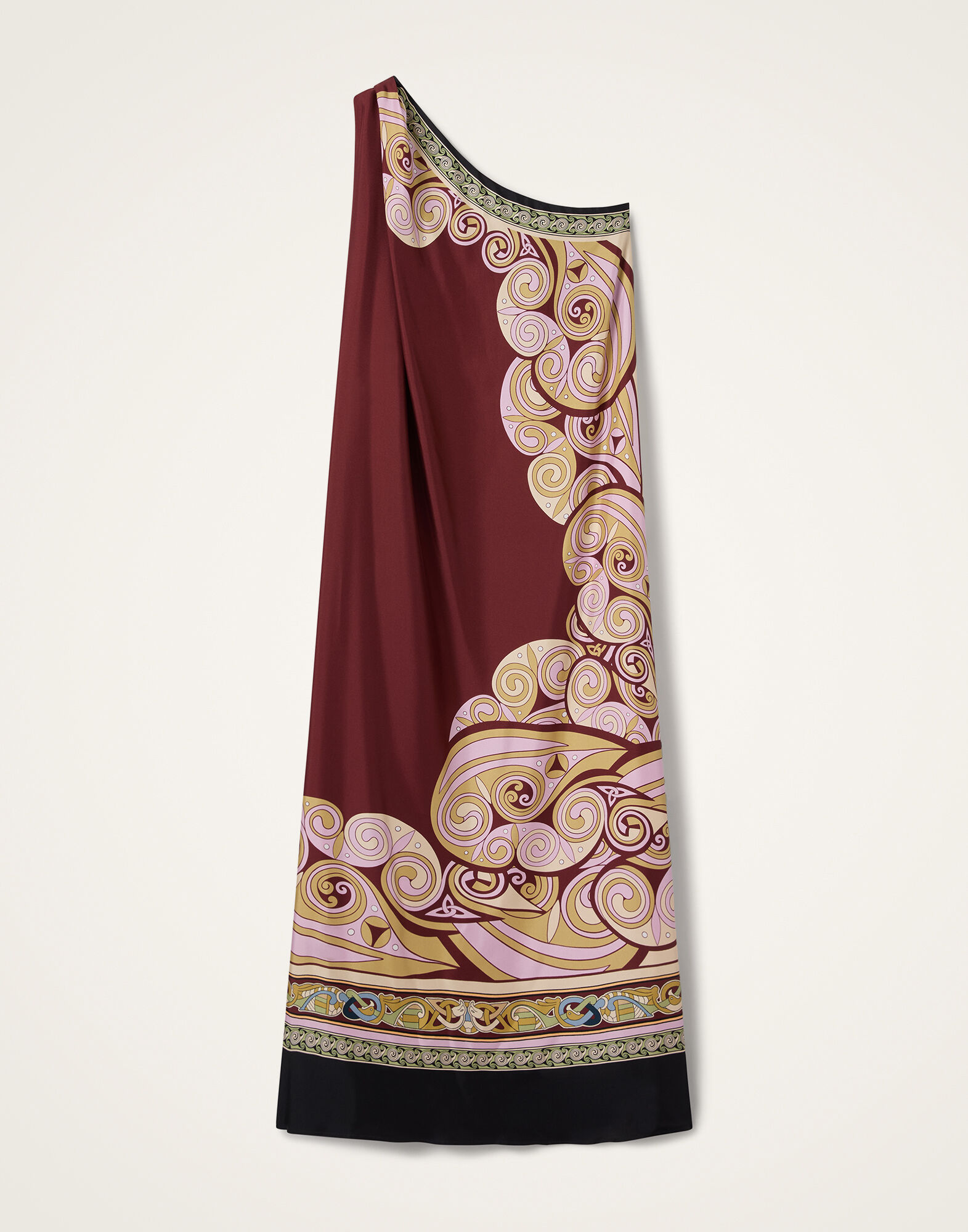 La DoubleJ Roy Dress Kells Swirl Plac&eacute;e Burgundy DRE0304SIL006KLS01RE07