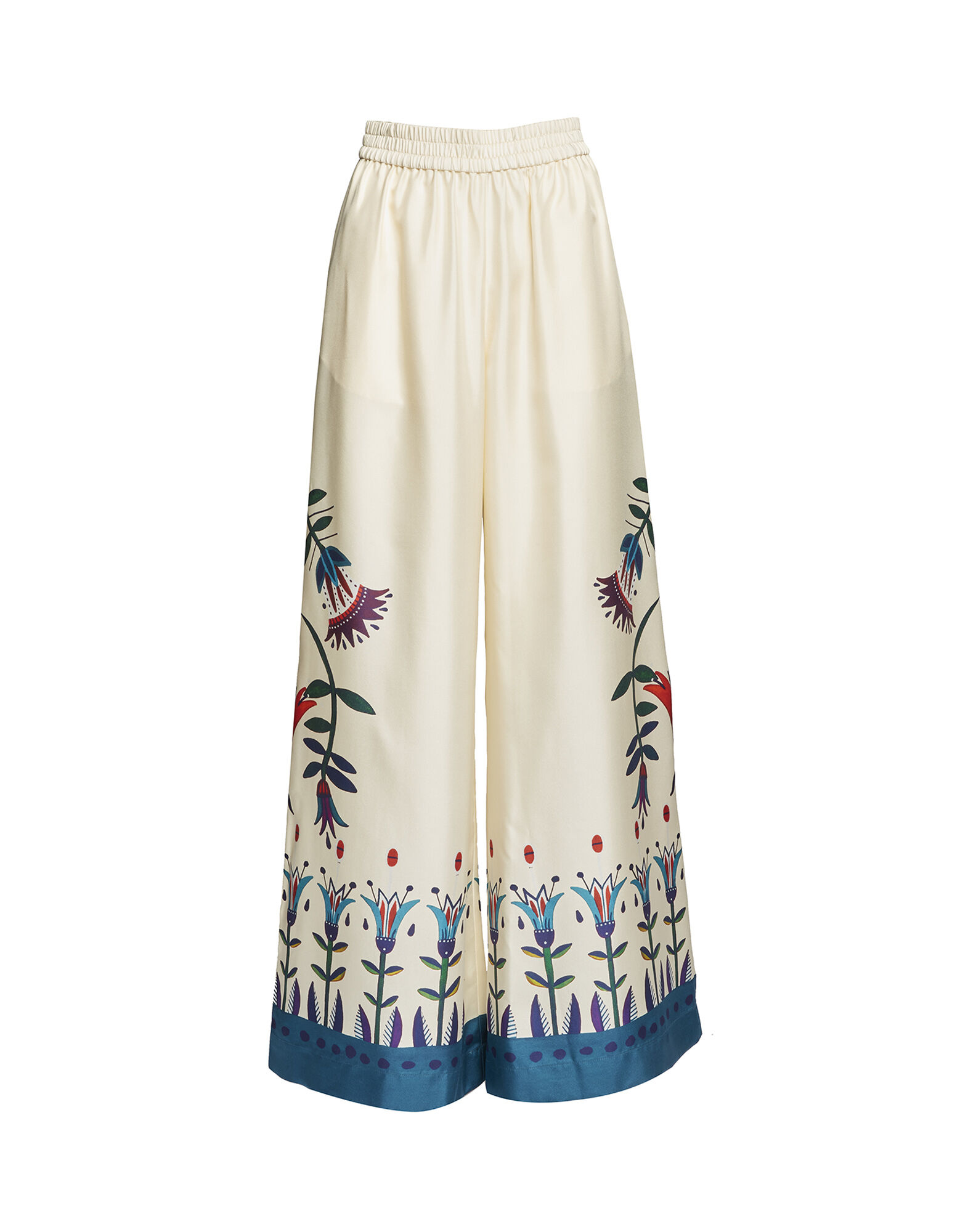La DoubleJ Palazzo Pants Isis Avorio Plac&eacute;e TRO0026SIL006ISI0001