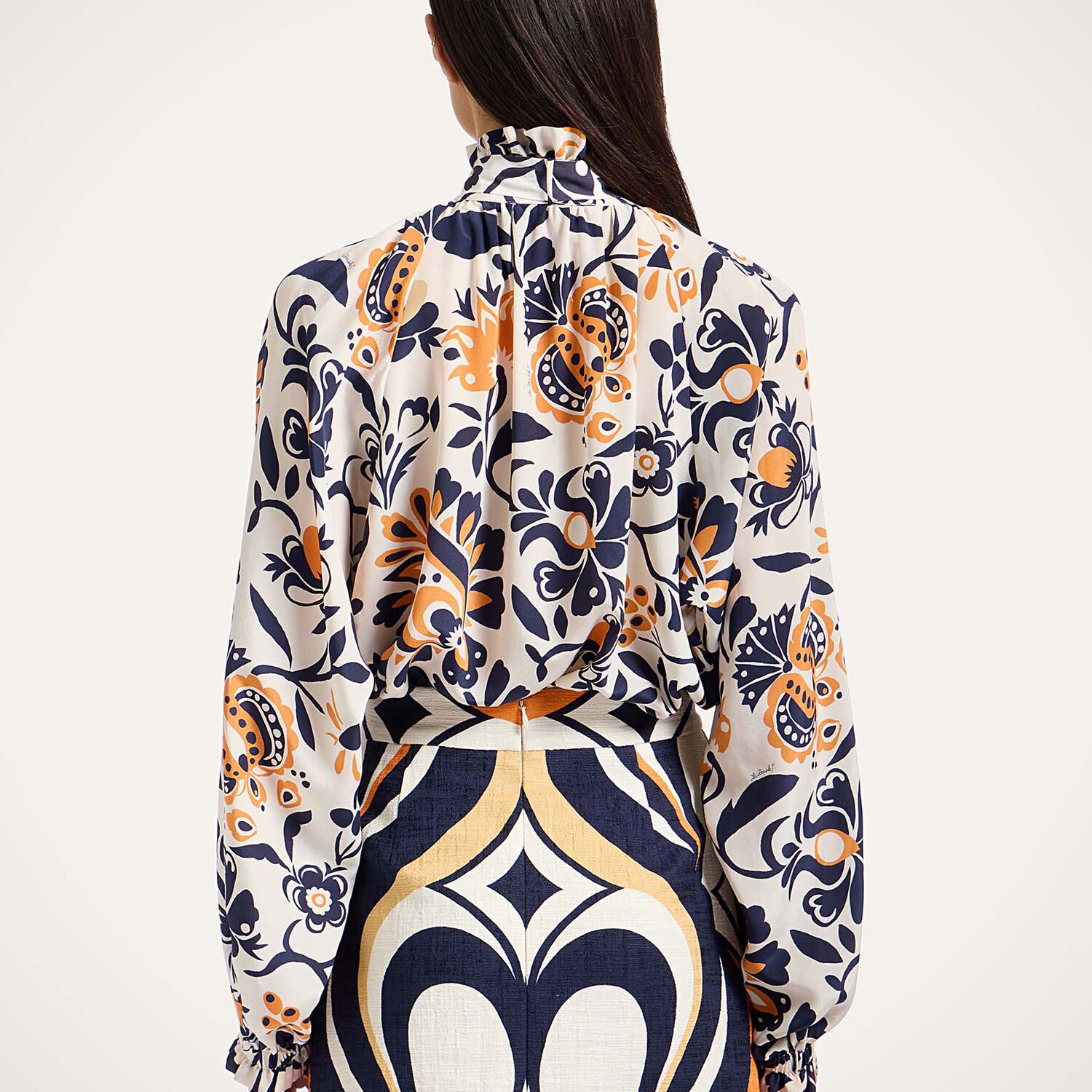La Doublej La Double J V-neck Cerere Blouse In Moroccan Crepe