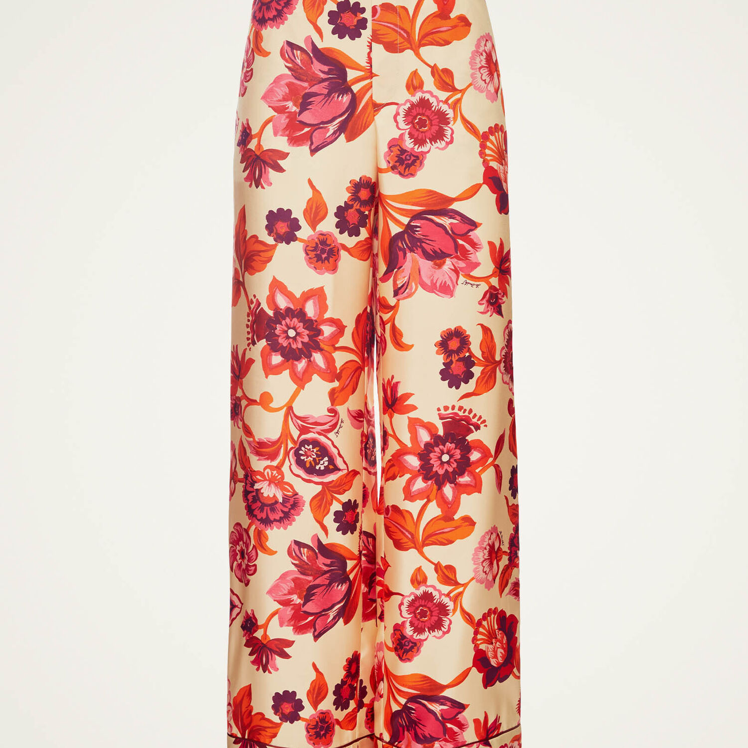 La Doublej Floral-print Pajama Trousers In Hottie Cream