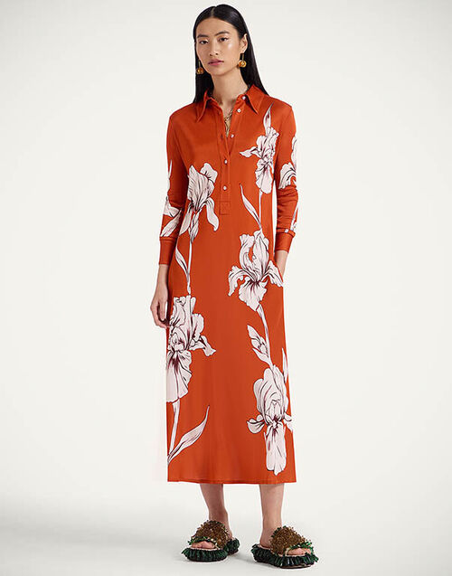 La DoubleJ Perry Street Dress Iris Plac&eacute;e Dark Orange DRE0807JER053IRS07OR03