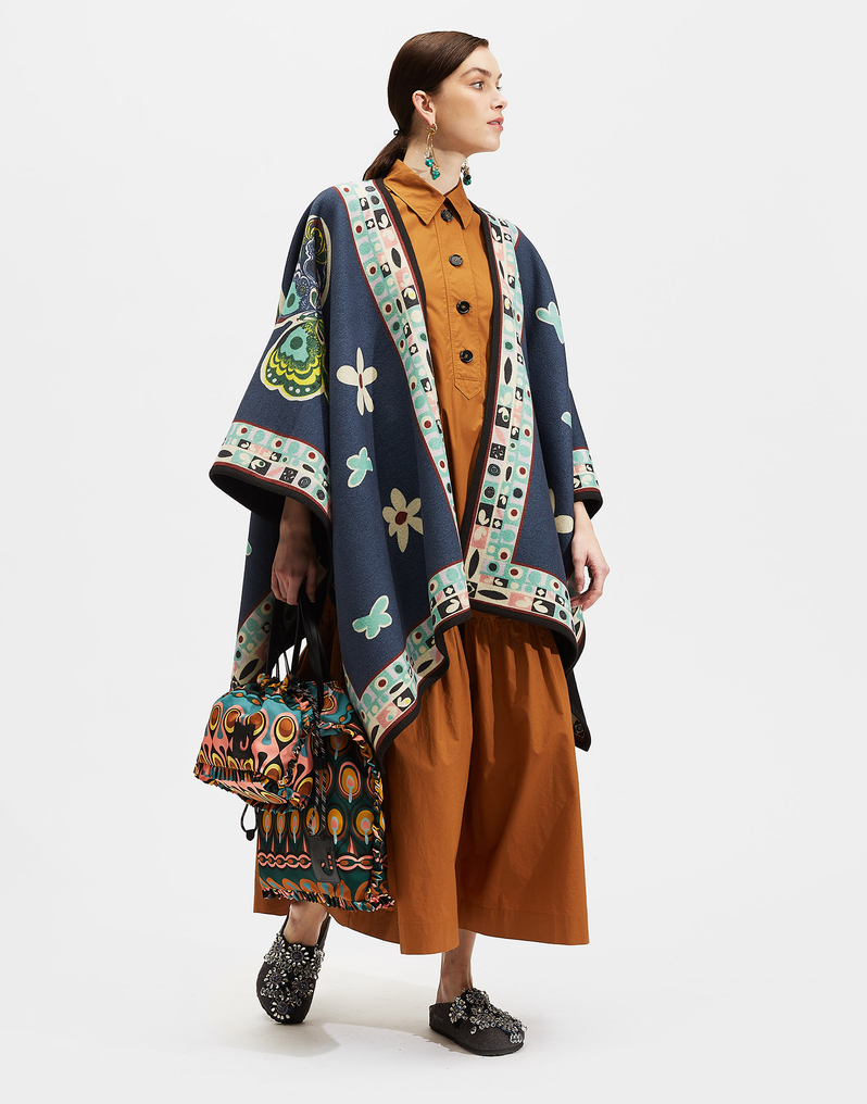 LaDoubleJ Poncho LaDoubleJ Poncho Butterfly Blu JAC0019PLA003BUT0002