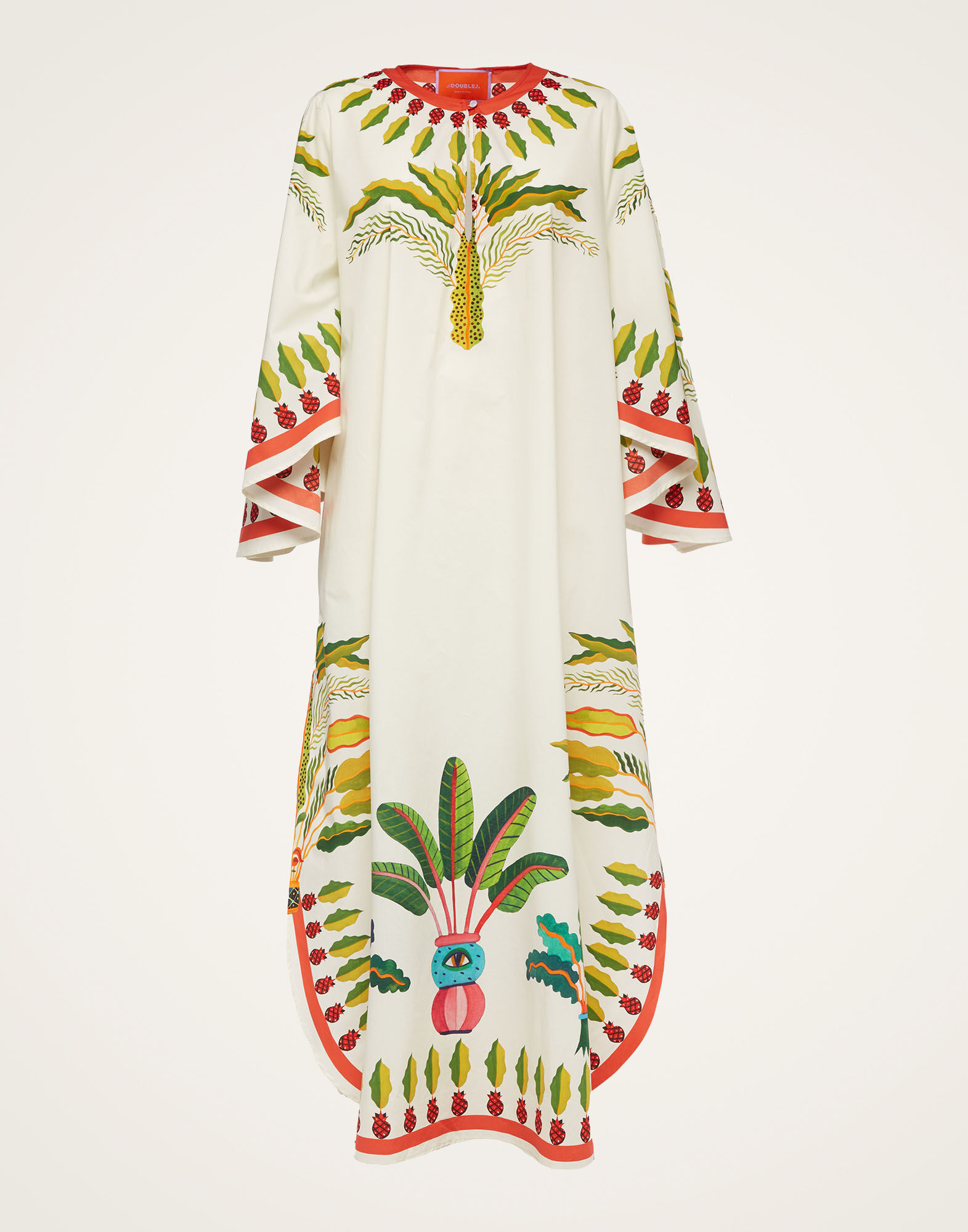 La DoubleJ Flying Dress Palme Plac&eacute;e DRE0347COT015PLM0002