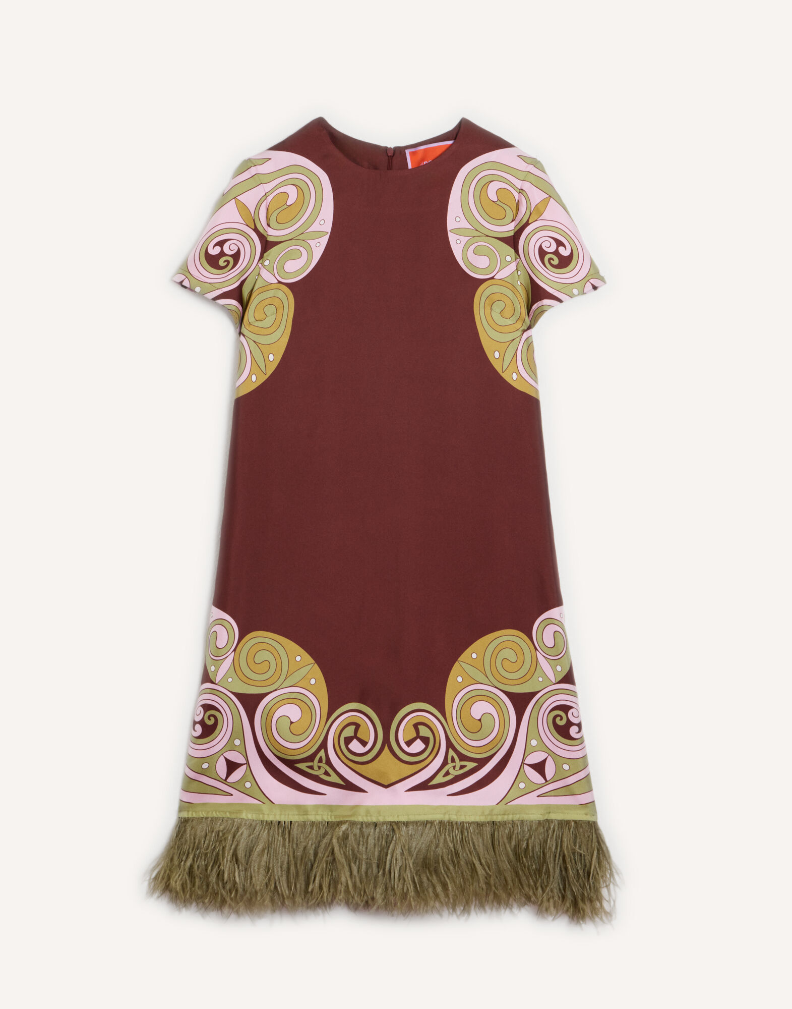 La DoubleJ Mini Swing Dress Kells Swirl Plac&eacute;e Burgundy DRE0963SIL026KLS01RE07