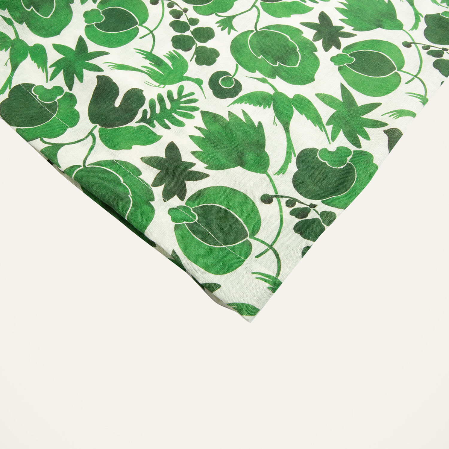  La Doublej Linens Gend - Medium Tablecloth Wildbird Verde One Size 100% Linen 
