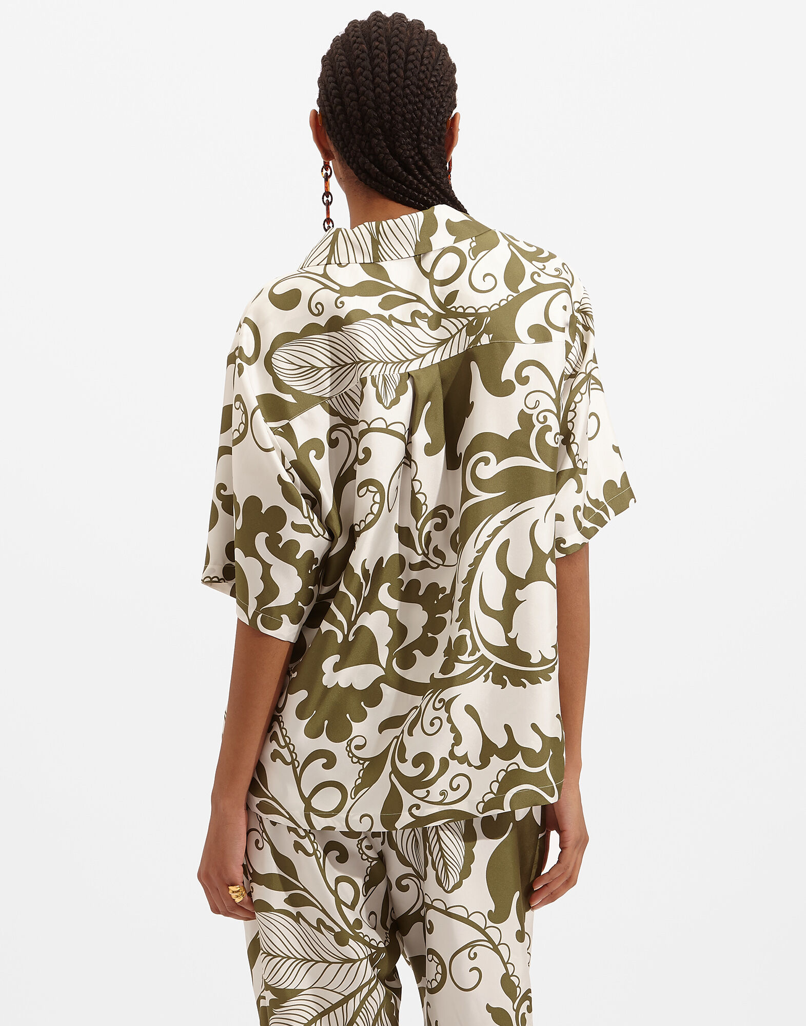 La DoubleJ Bowling Shirt Marea Olive SHI0065SIL001MRE0006