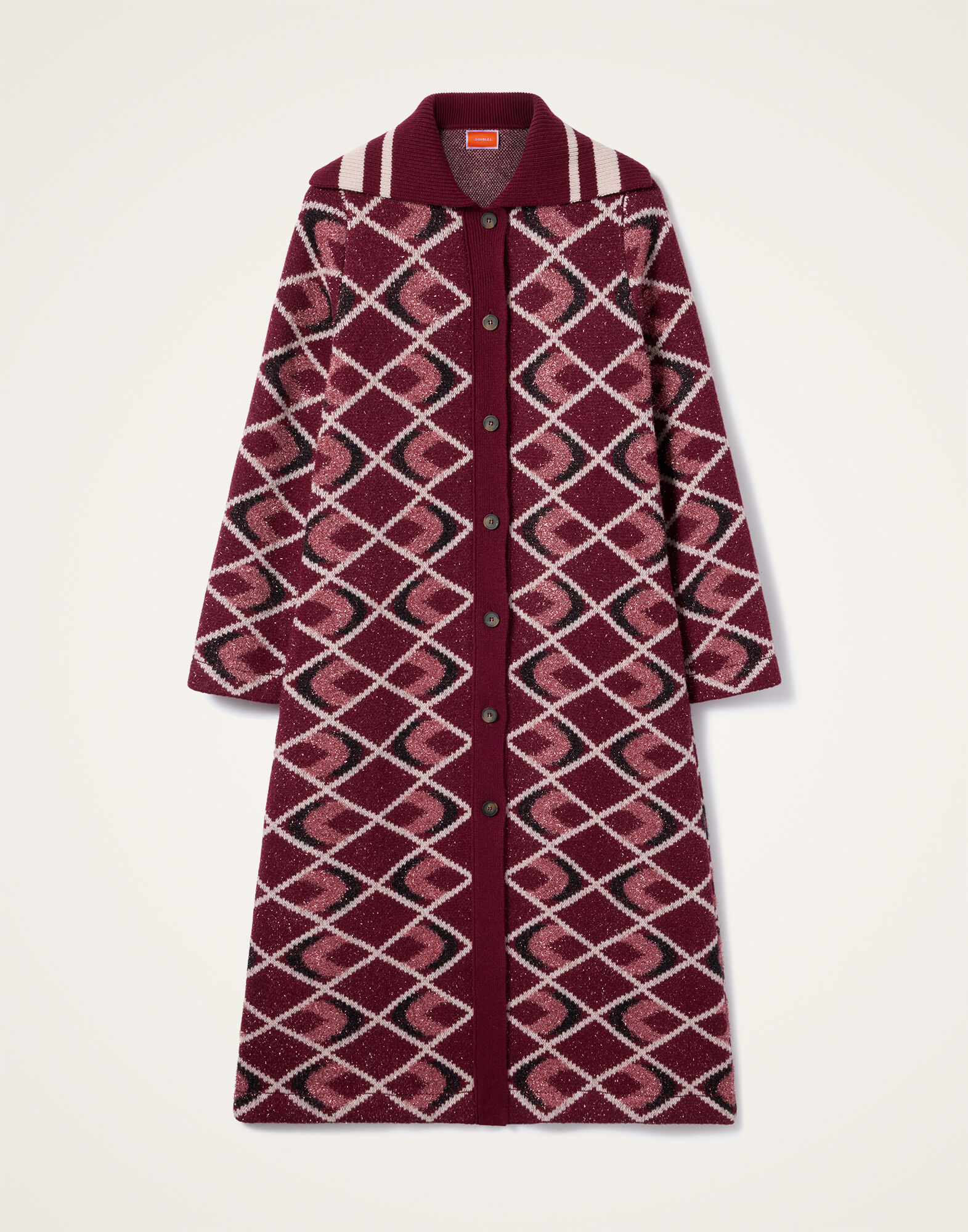 La DoubleJ Half-Light Coat Multicolor Burgundy JAC0184KNI132VA454RE02