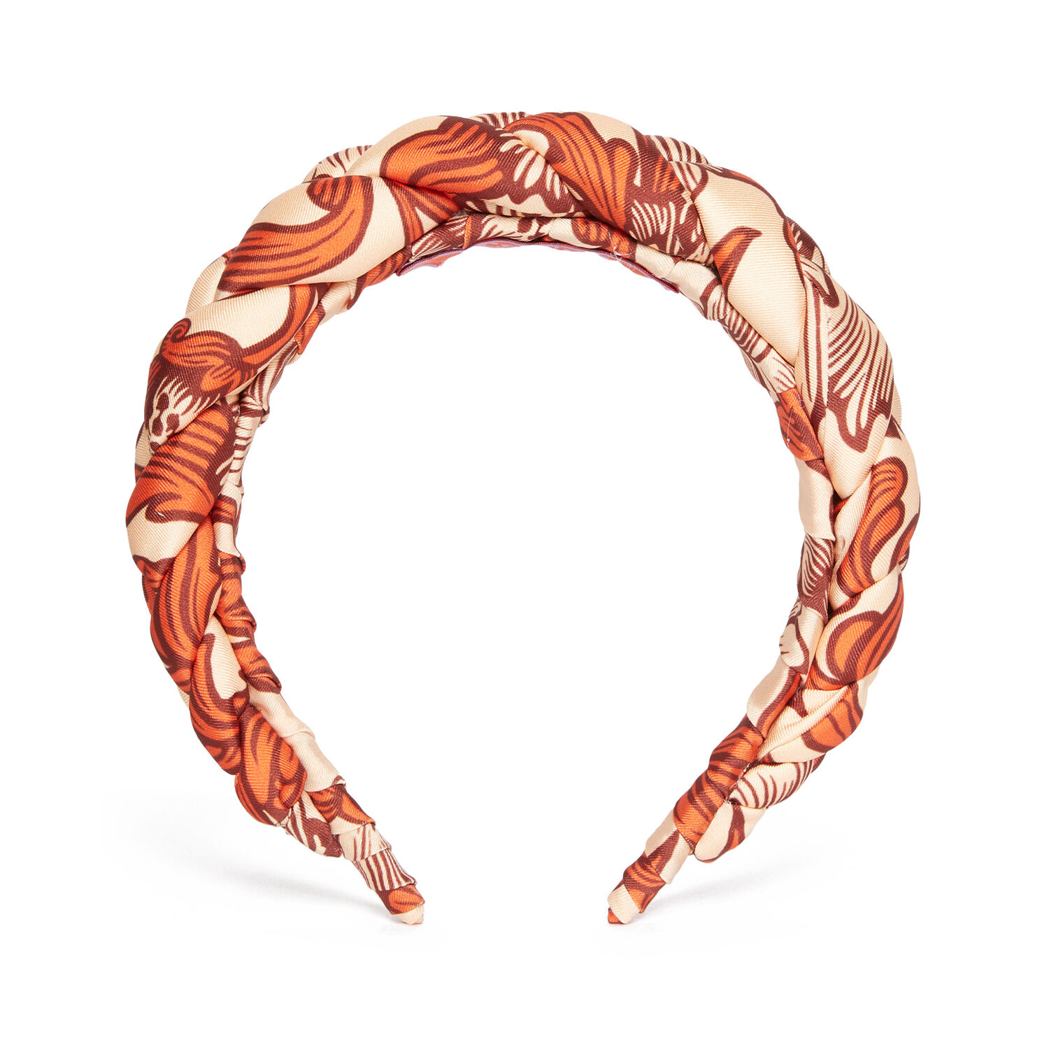 La Doublej Satin Braided Rapunzel Headband In Reef Pale Pink
