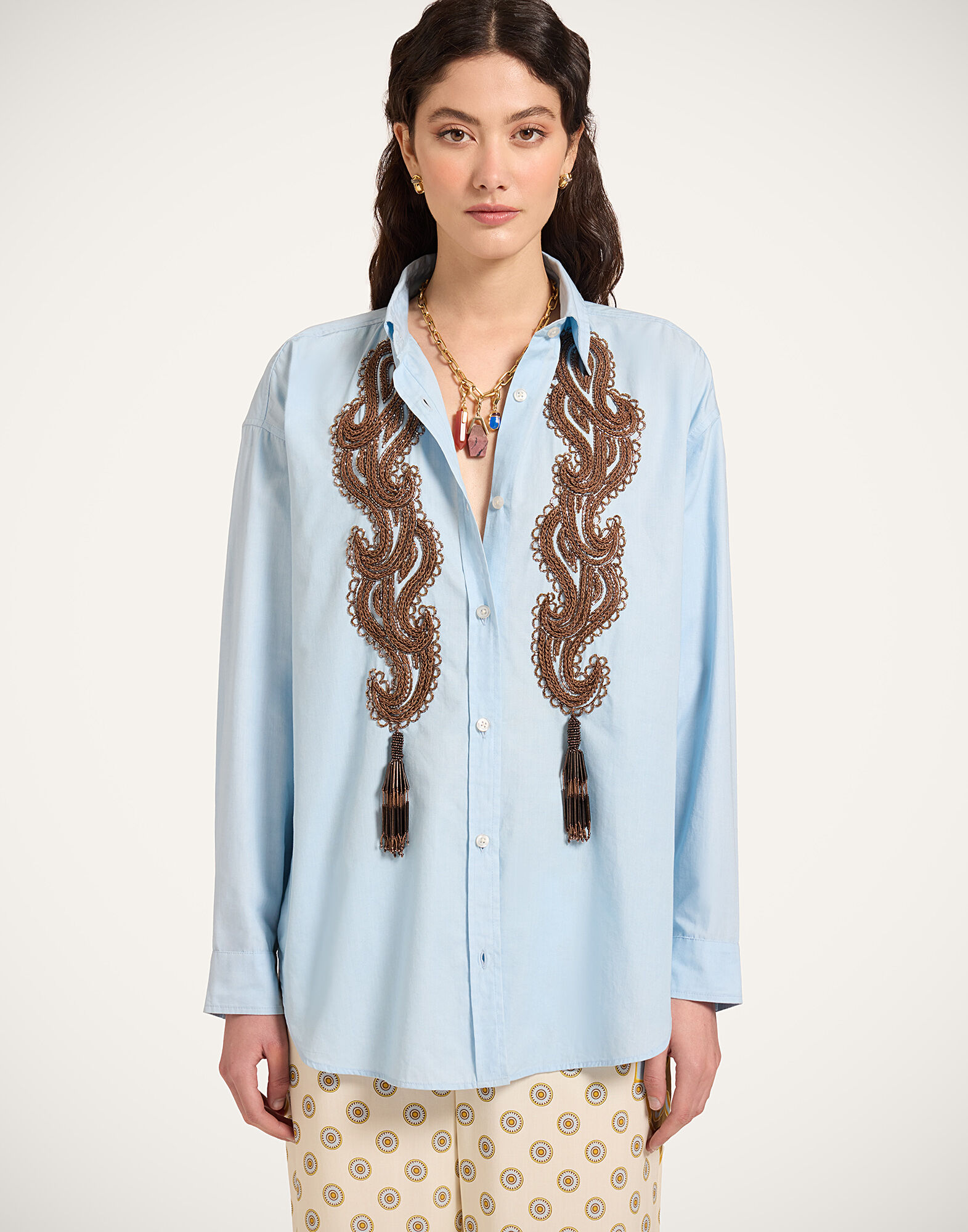 La DoubleJ Better Than Your Boyfriend's Shirt Solid Light Blue SHI0177COT082SOLIDBU01
