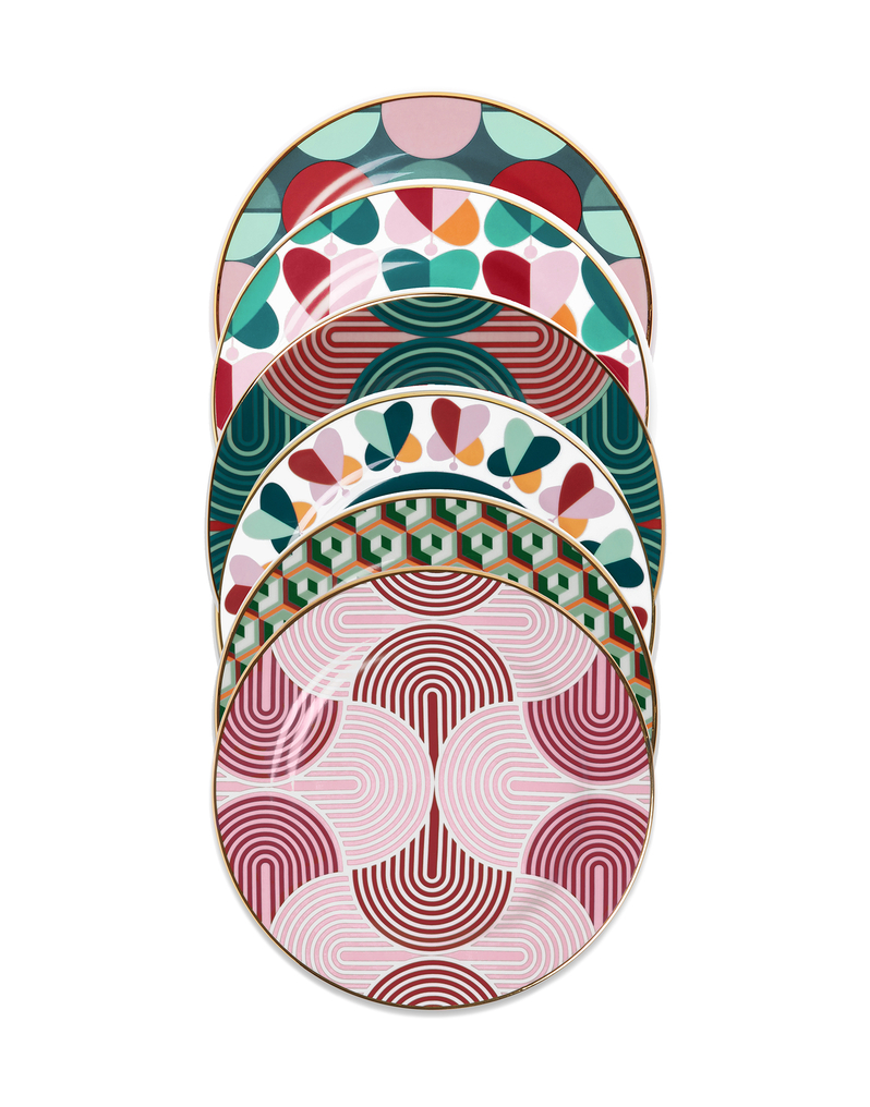 La DoubleJ Dessert Plates Set Of 6 La DoubleJ Dessert Plates Set Of 6 Slinky Mix DIS0049CER001SLI0006