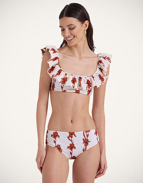 La DoubleJ Ruffle Bikini Top Mini Iris Dark Orange SWI0022LYC001IRS03OR03