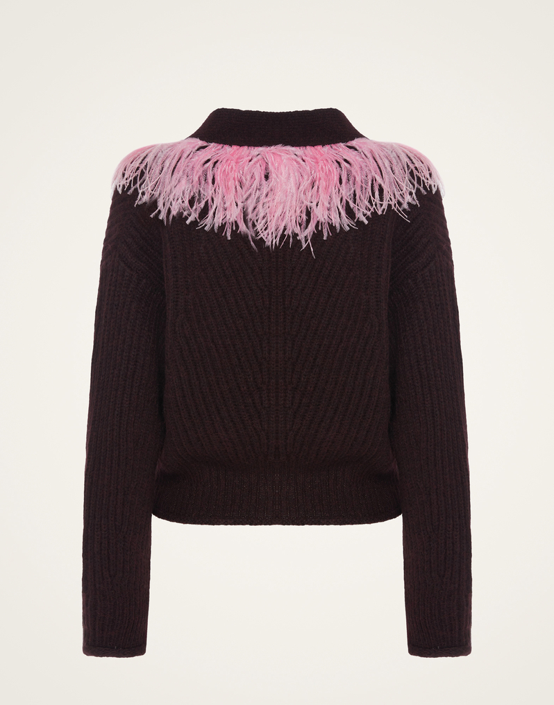 La DoubleJ High Kick Cardigan La DoubleJ High Kick Cardigan Bordeaux PUL0175KNI098VA212RE02