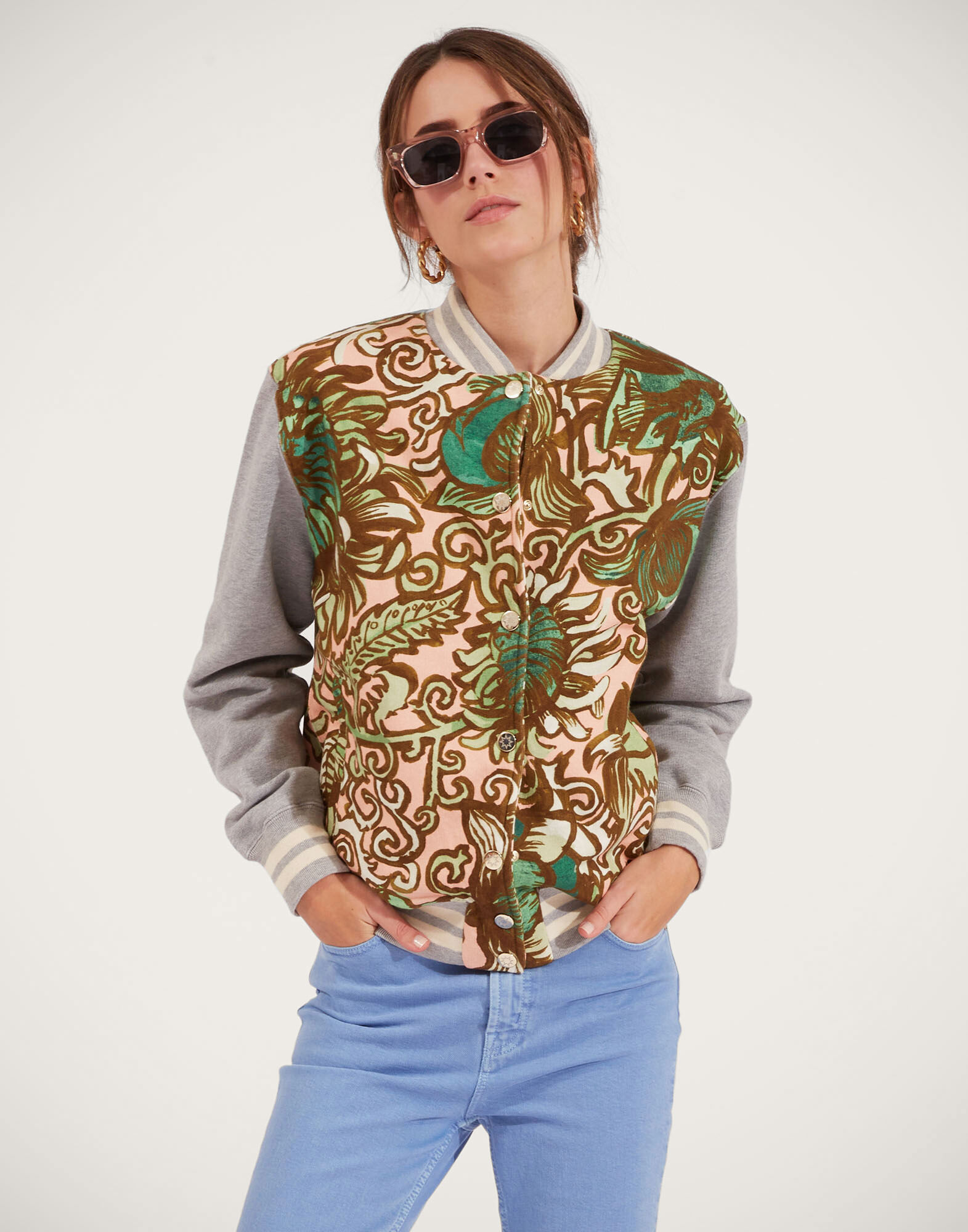 Varsity Bomber in Anemone Pink for Women | La DoubleJ