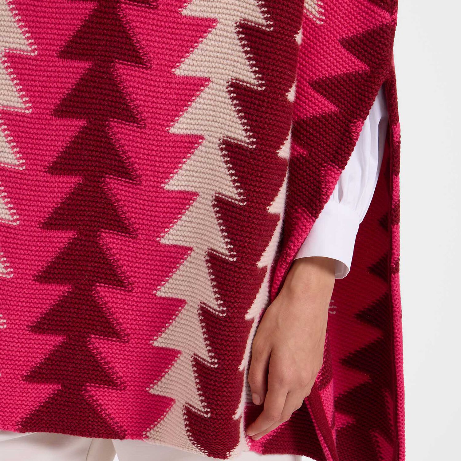 La Doublej Trine Cape Multicolor Bordeaux In Bordeaux