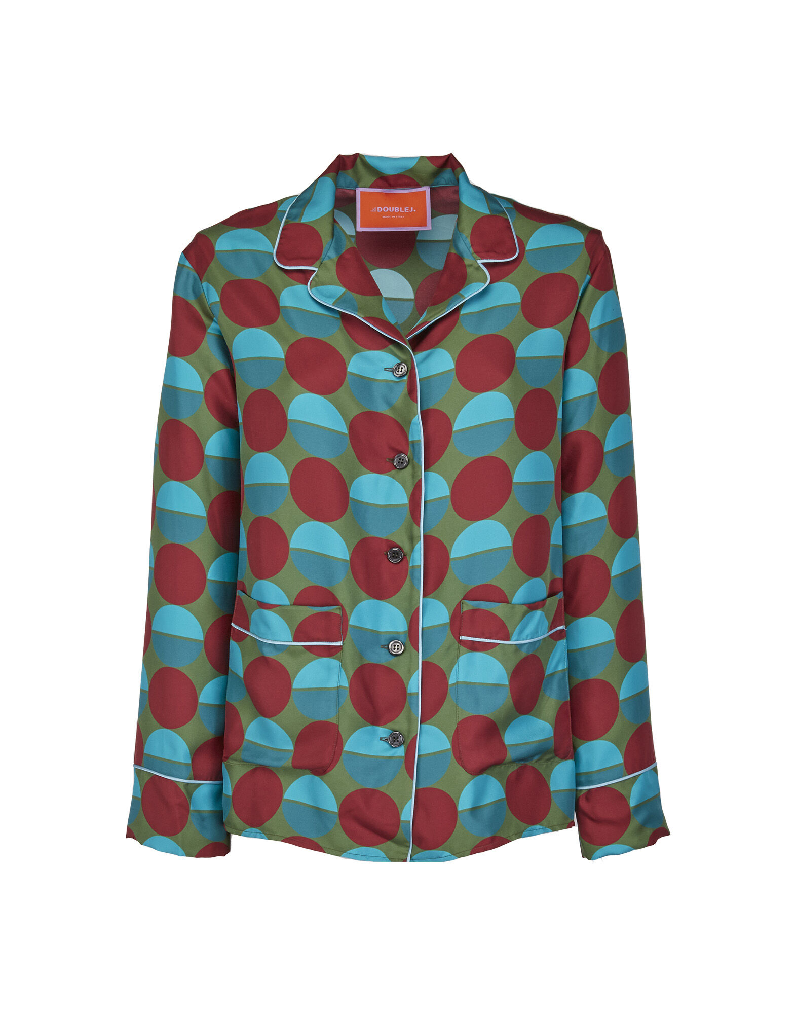 La DoubleJ Silk Pajama Sfere Grandi Verde PJM0001SIL001SFE0015