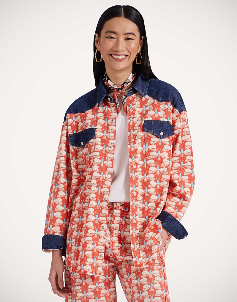 La DoubleJ The Tycoon Shirt La DoubleJ The Tycoon Shirt Pull My Petaltail Orange SHI0136COT072PET03OR02