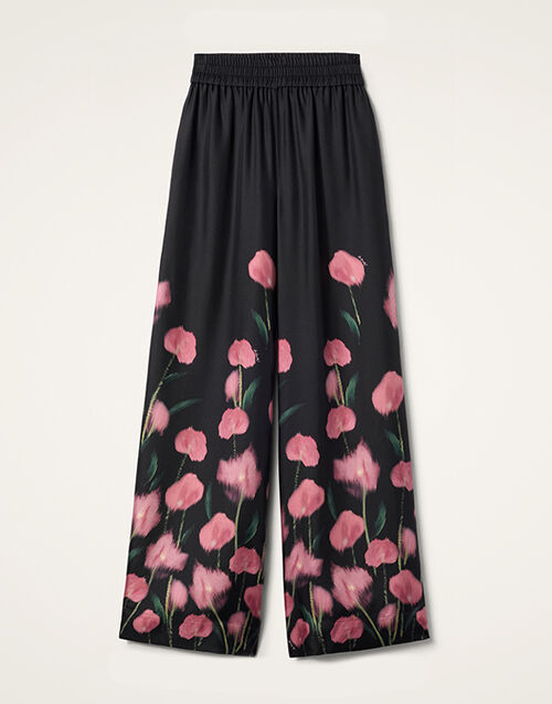 La DoubleJ Palazzo Pants Anthurium Black TRO0003SIL001ANT02BL01