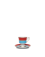 La DoubleJ Espresso Cup &amp; Saucer Set of 2 Rainbow Azzurro DIS0007CER001RAI0002