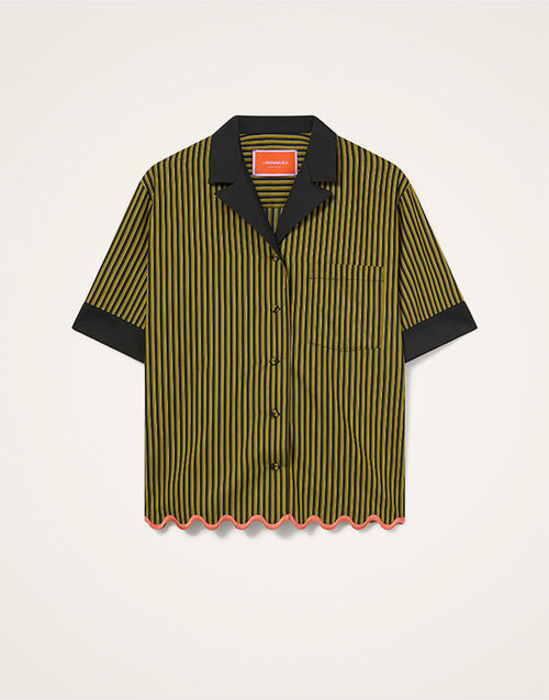 La DoubleJ Boxy Shirt Pinstripe Green SHI0170VIS029STR09GR02