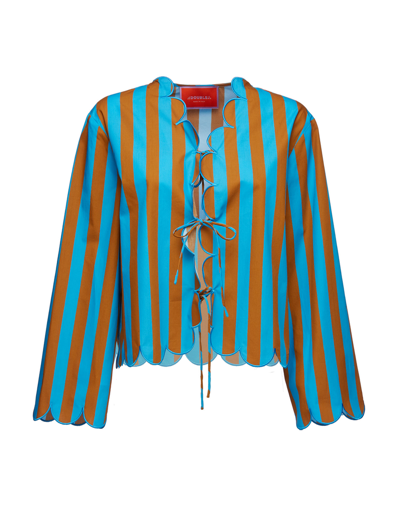 La DoubleJ Double Dutch Jacket Embroidered La DoubleJ Double Dutch Jacket Embroidered Riviera Turchese JAC0067COT039RIV02BU08