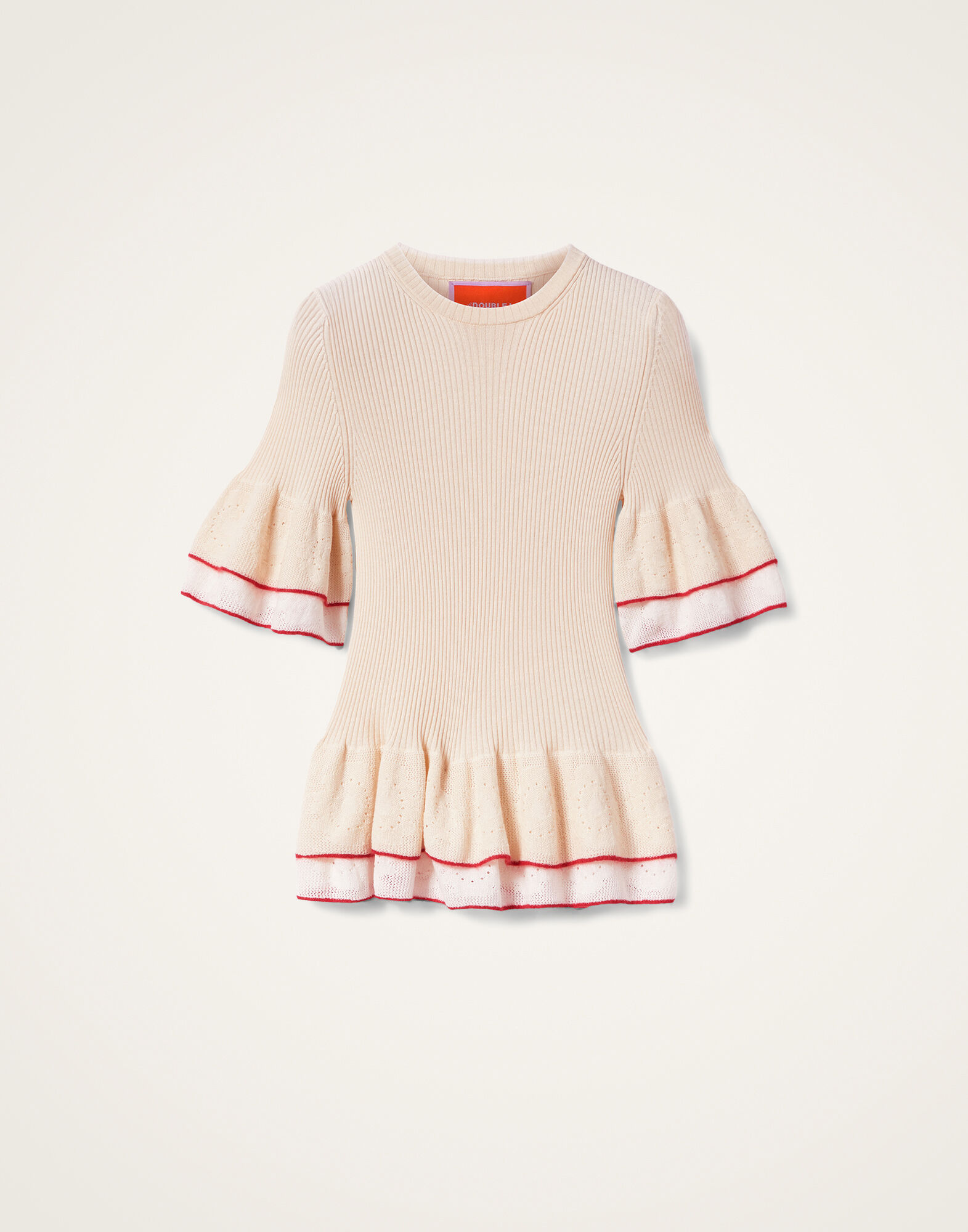 La DoubleJ Peplum Tee Solid Light Beige PUL0246KNI148VA335BR01