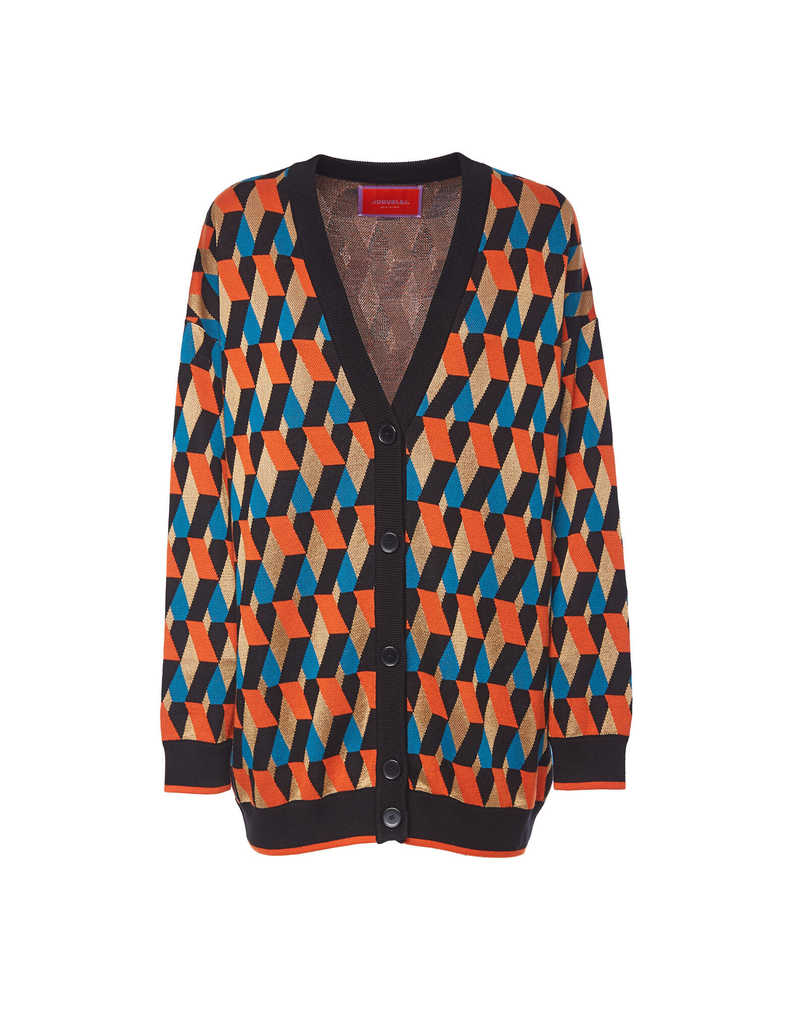 La DoubleJ Knit Leisure Cardigan Diamond Nero PUL0068KNI044VAR0080