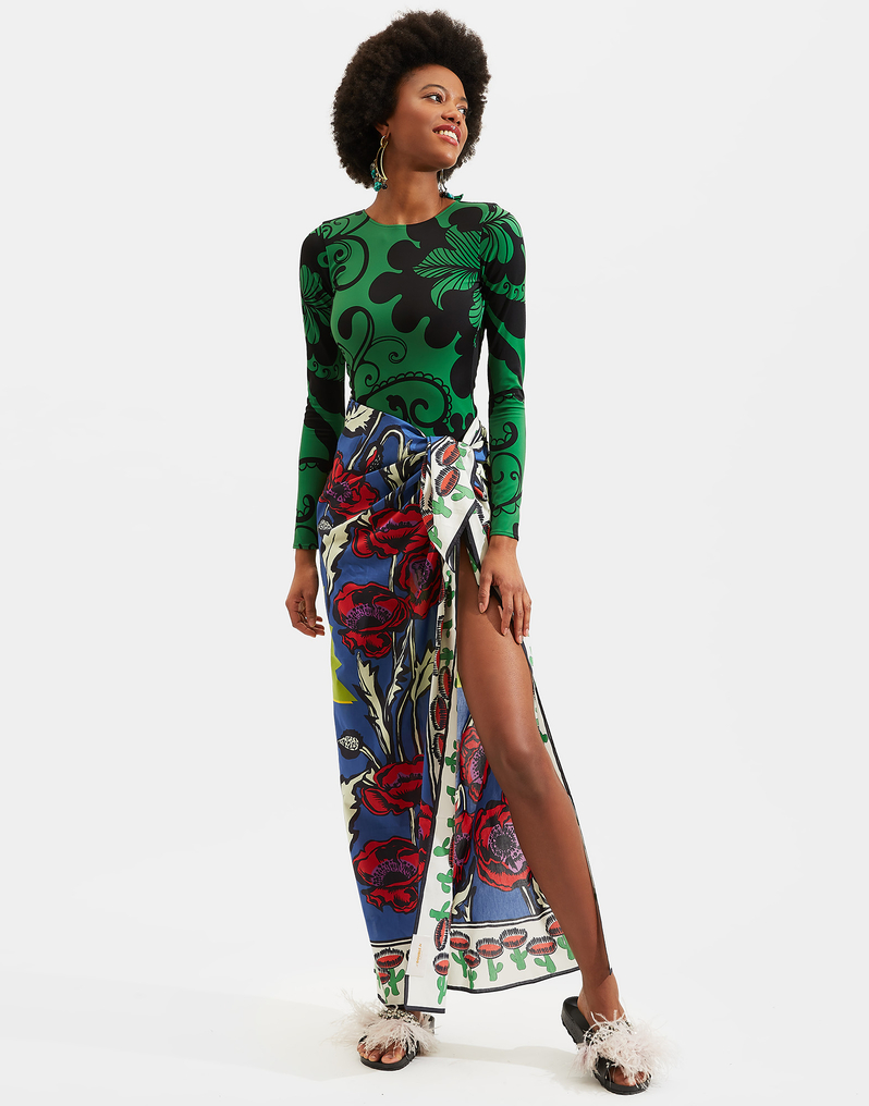 LaDoubleJ Square Scarf (135X135) LaDoubleJ Square Scarf (135X135) Big Blooms SCA0006COS001PFI0001